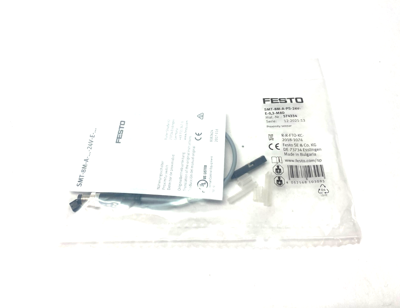 Festo SMT-8M-A-PS-24V-E-0,3-M8D Proximity Sensor M8 3-Pin PNP 574334 - Maverick Industrial Sales