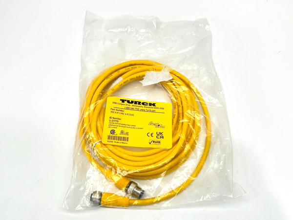 Turck RKC 4.4T-5-RSC 4.4T/S101 Actuator/Sensor Cordset M/F M12 4-Pin 5m U-27779 - Maverick Industrial Sales