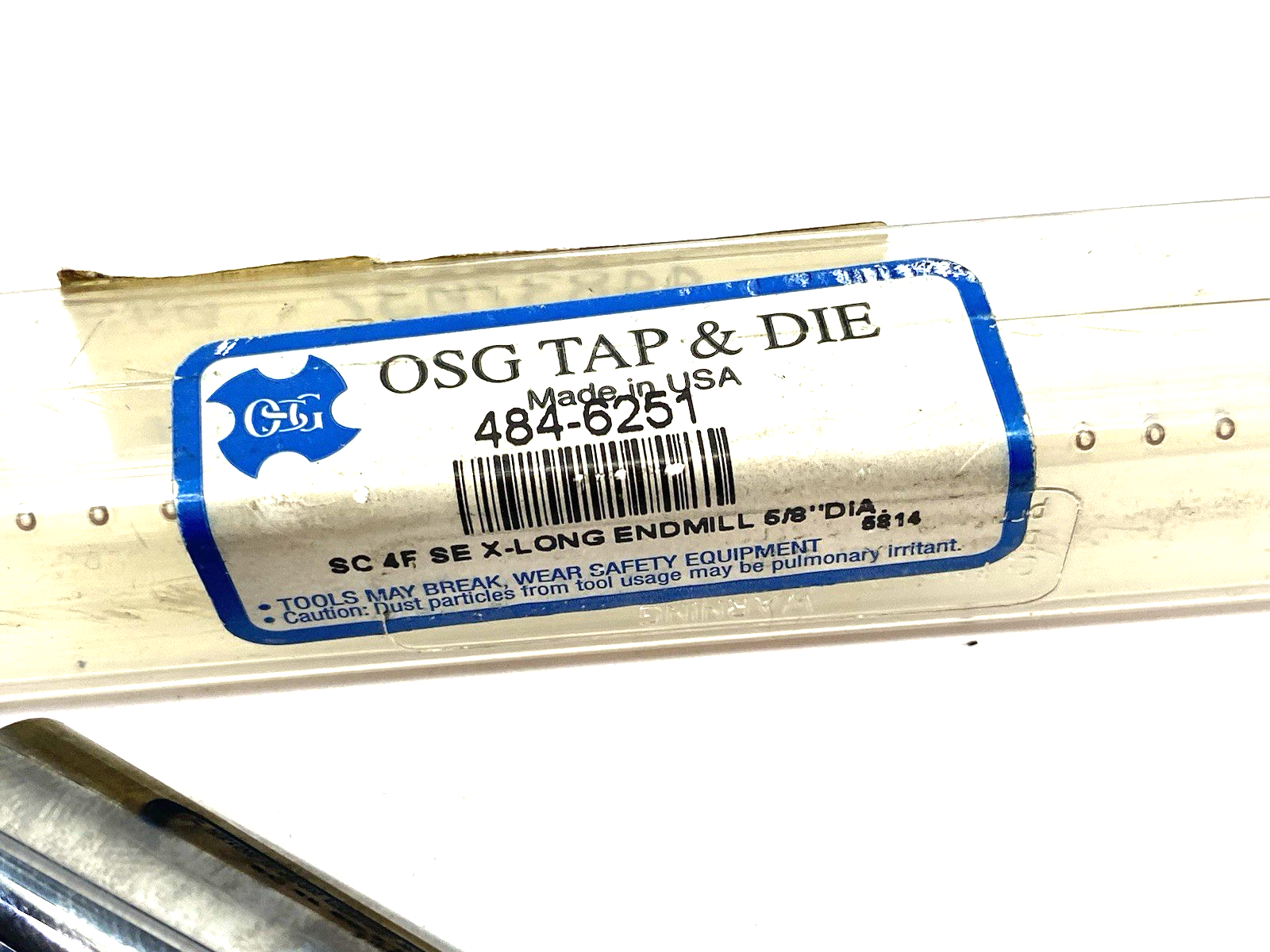 OSG 484-6251 Extra-Long End Mill, Bright Finish, CARBIDE 5/8 X 5/8 4FL EX-LONG - Maverick Industrial Sales
