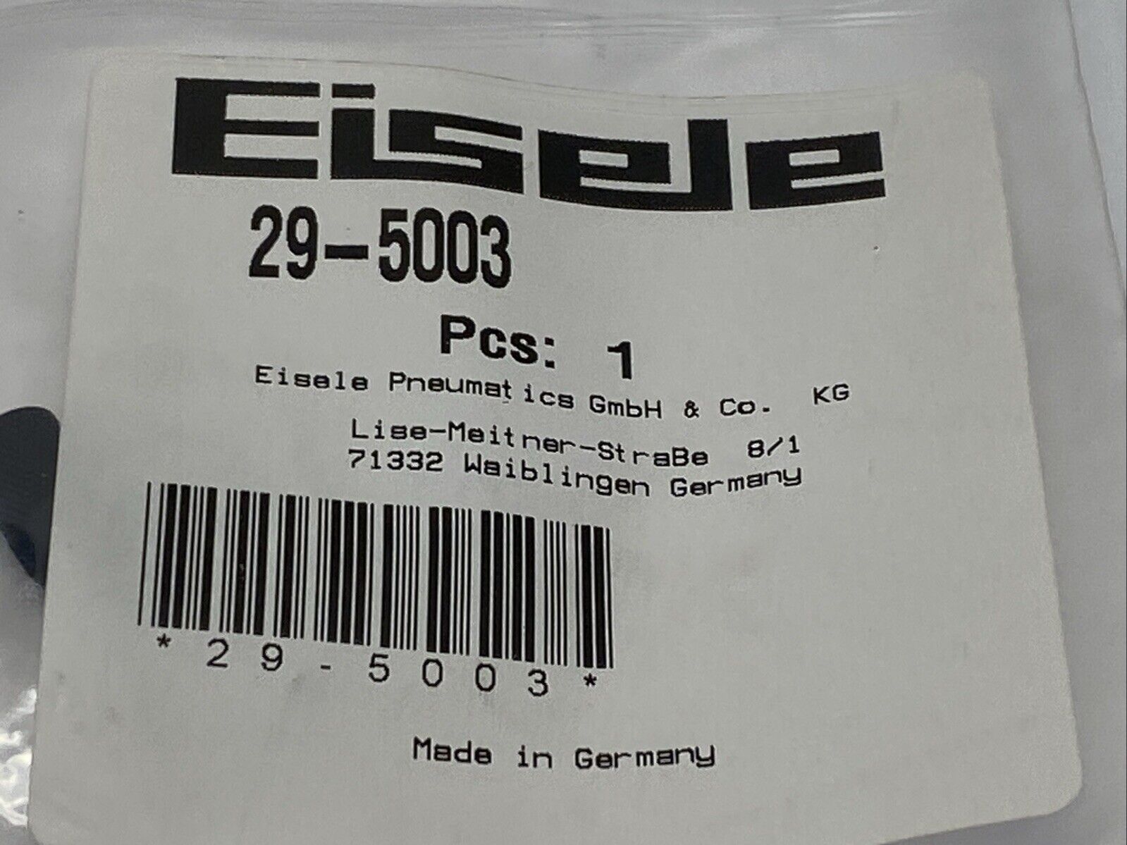 Eisele 29-5003 Straight Male Stud Coupling M5 Thread 5/3 Tube - Maverick Industrial Sales