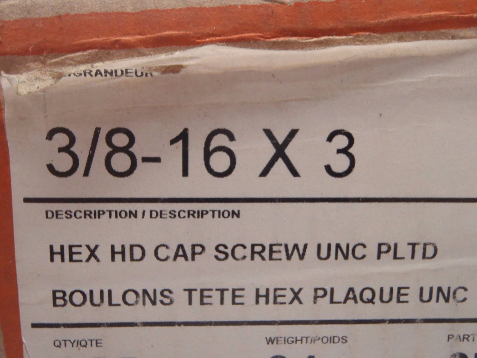 Paulin 075-500 Hex HD Cap Screw 3/8-16 X 3" Inch UNC Plated Grade 5 BOX OF 325 - New – Open box - Maverick Industrial Sales