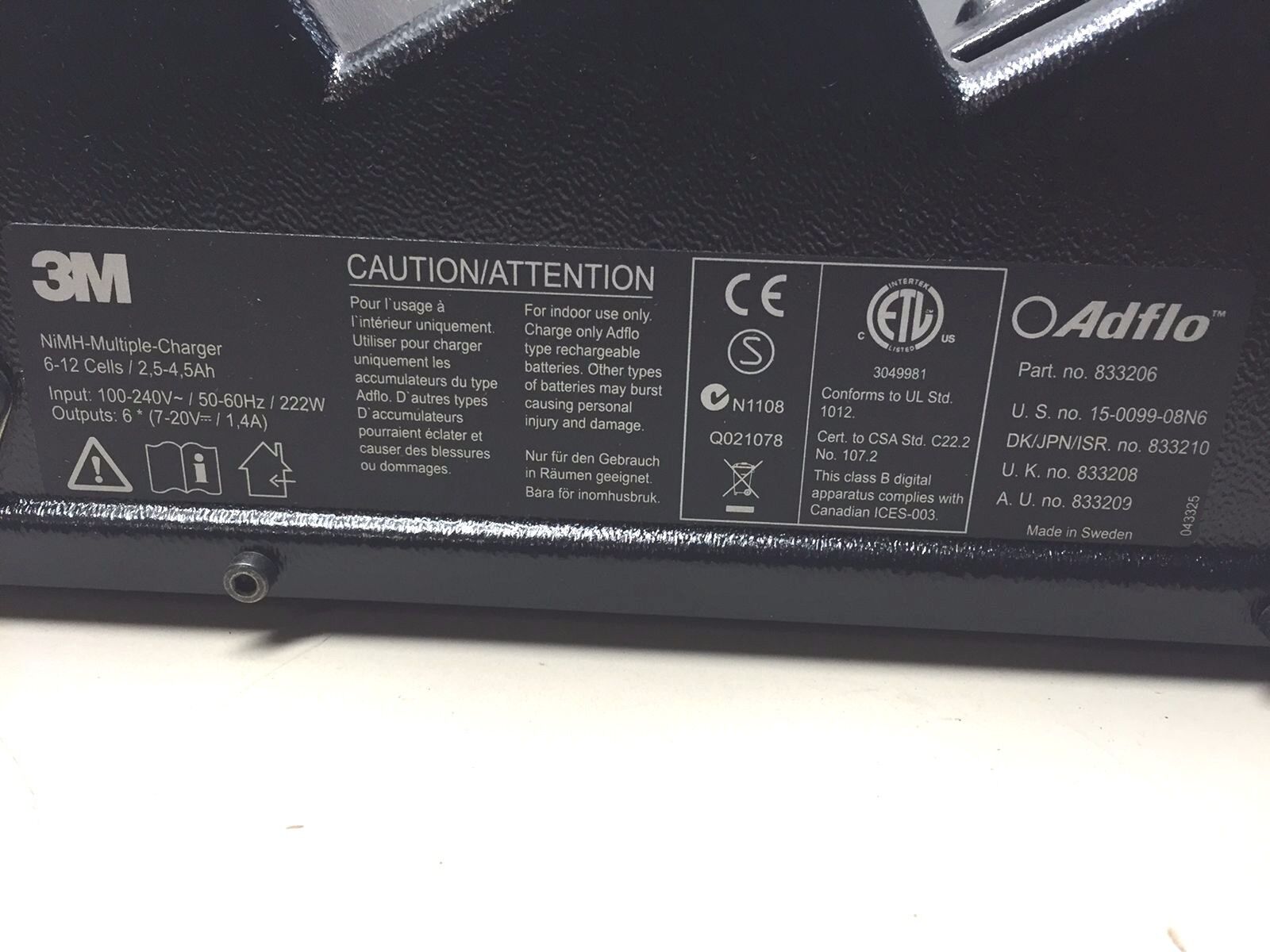3M Adflo 15-0099-08N6 Multiple Battery Smart Charger 70-0712-6843-0 - Maverick Industrial Sales