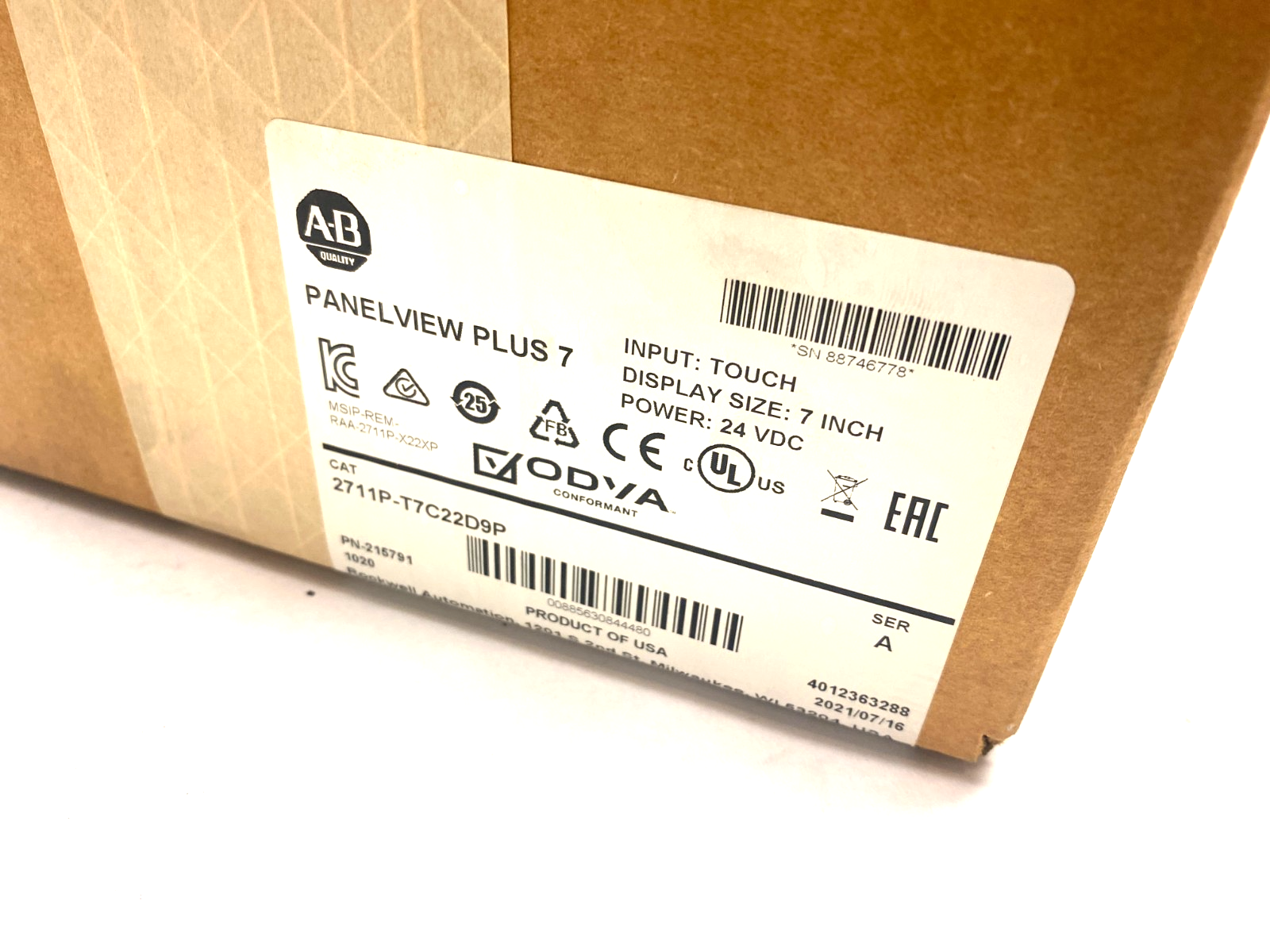 Allen Bradley 2711P-T7C22D9P Ser. A Panelview Plus 7 Graphic Terminal - Maverick Industrial Sales