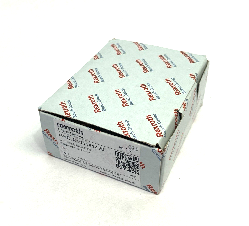 R165181 | Bosch Rexroth 420 Ball Runner Block, Linear Guide KWD-020-FNS-C1-N-1 - New - Maverick Industrial Sales