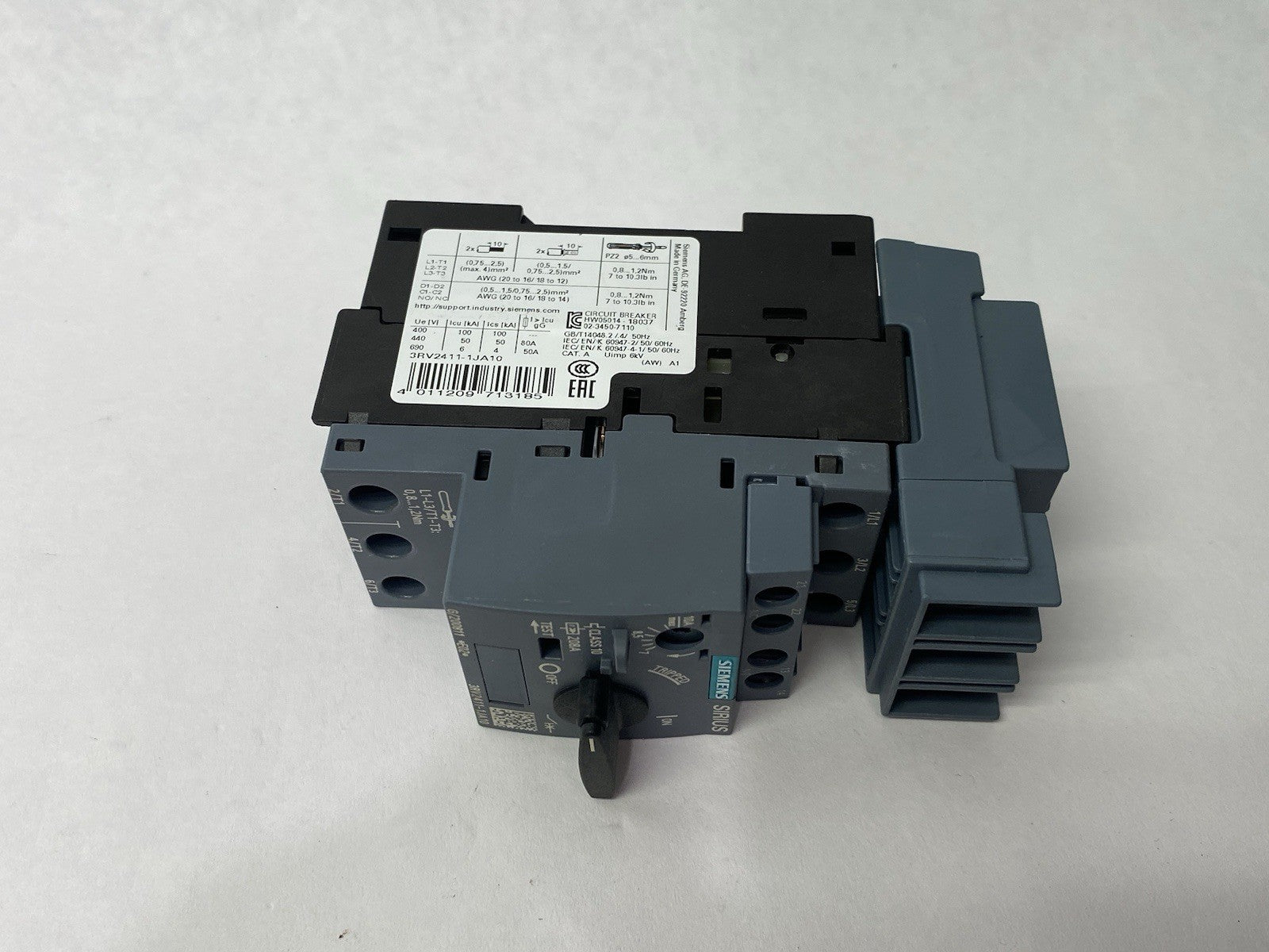 Siemens 3RV2411-1JA10 SIRIUS Circuit breaker size S00 for transformer protection - Maverick Industrial Sales