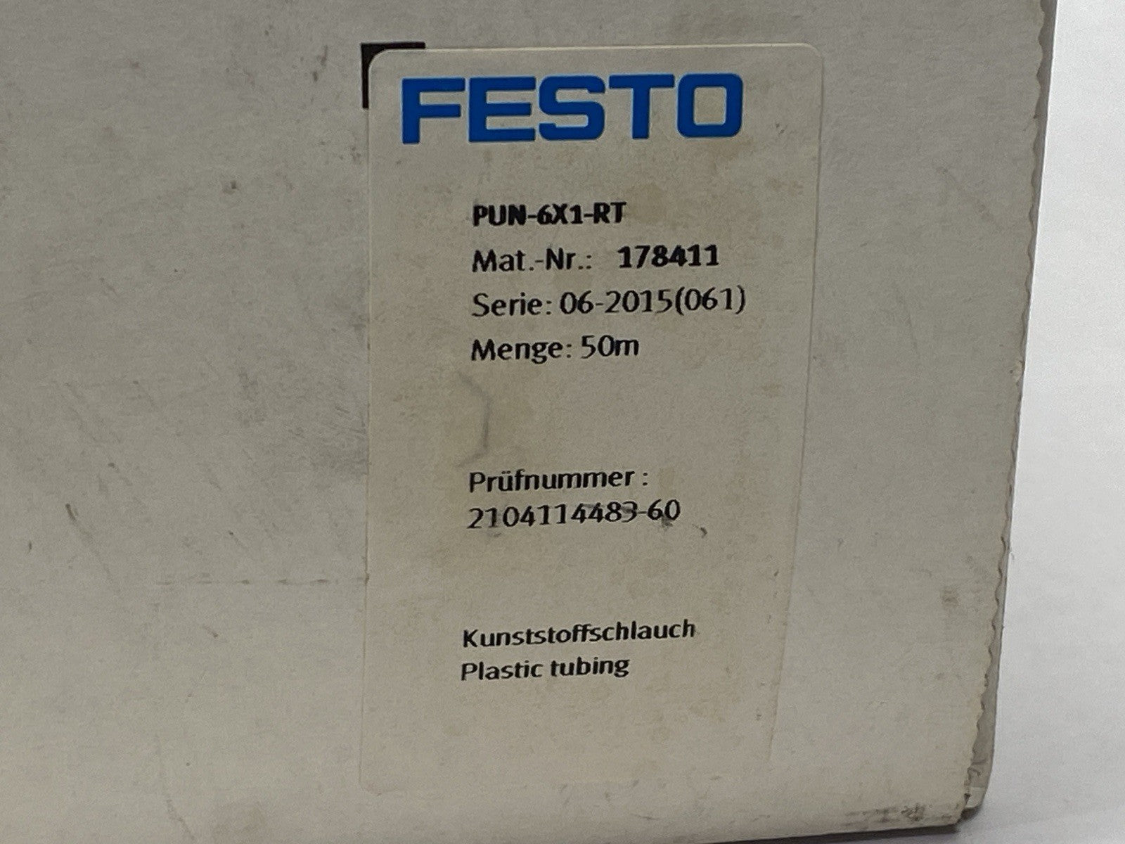 Festo PUN-6X1-RT Plastic Tubing 6mm OD 4mm ID 50m Red 178411 - Maverick Industrial Sales