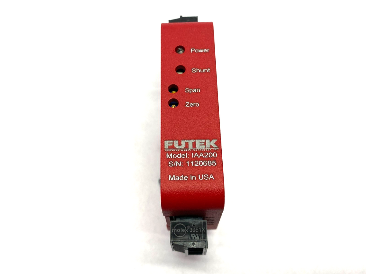 Futek IAA200 Strain Gauge Analog Amplifier, IP40, 16-26VDC, FSH04940 - Maverick Industrial Sales