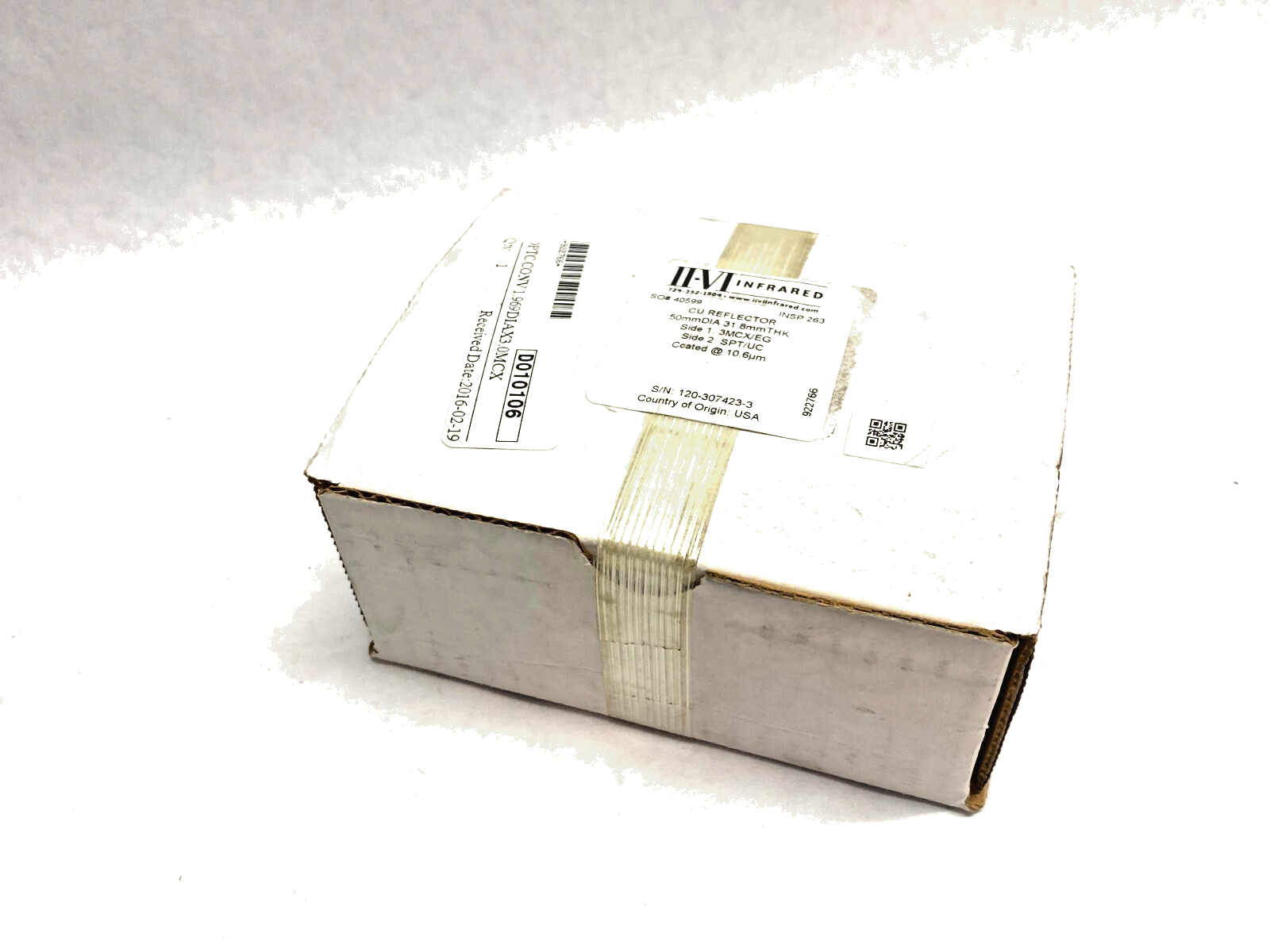 II-VI Infrared 922766 CU Reflector 50mm Dia. 31.8mm Thick 3MCX/EG SPT/UC - Maverick Industrial Sales
