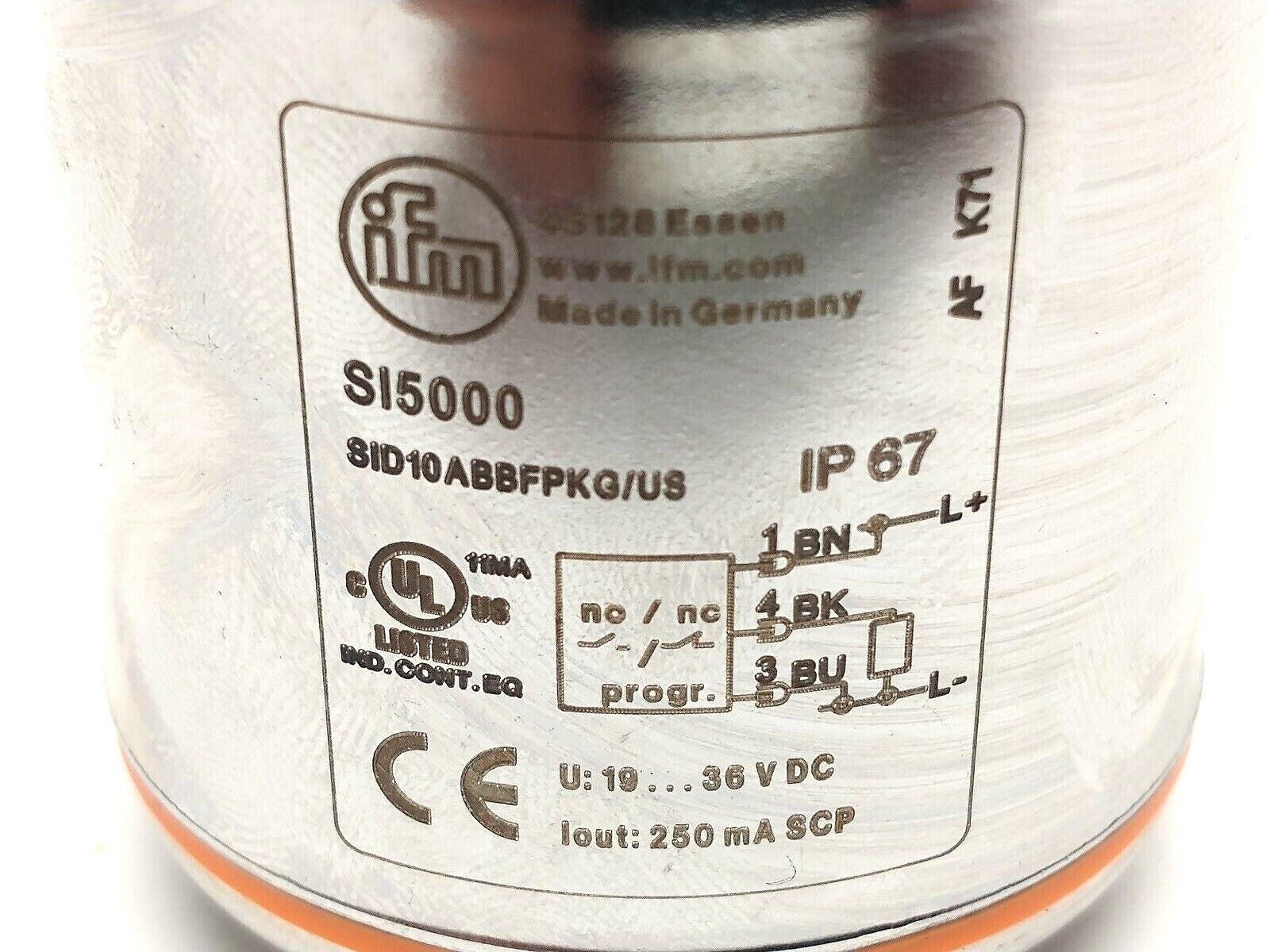 SI5000, SID10ABBFPKG/US-100, SID10ABBFPKG/US | ifm SI5000 Flow Monitor 19-36VDC PNP SID10ABBFPKG/US - For parts or not working - Maverick Industrial Sales