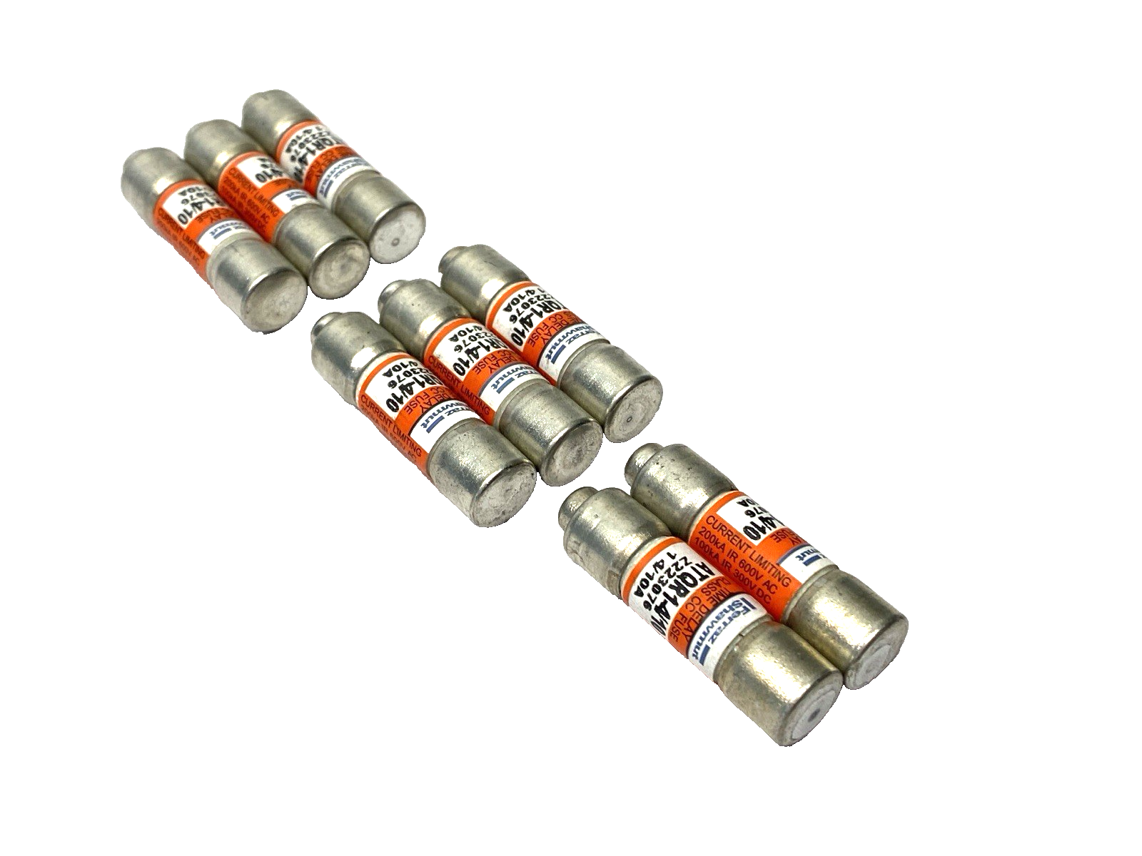 Mersen Ferraz Shawmut ATQR1-4/10 Time-Delay Fuse Class CC 600VAC 1.4A LOT OF 8 - Maverick Industrial Sales