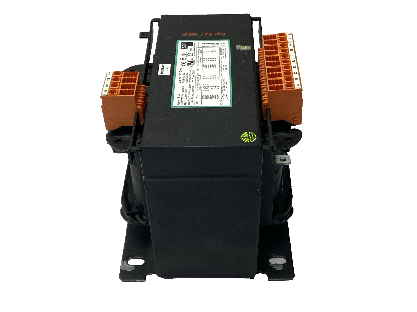 SBA 167-0140 Control Transformer E-UL 1600VA - Used - Maverick Industrial Sales