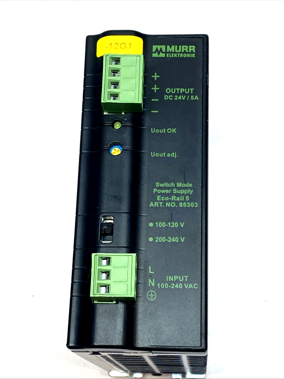 85303 | Murr Elektronik Eco-Rail Power Supply 24VDC 5A - For parts or not working - Maverick Industrial Sales