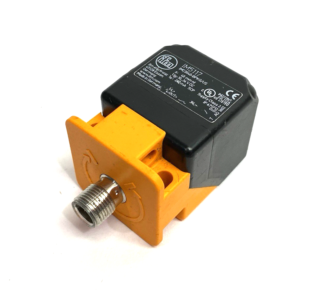 IM5117 | Ifm Inductive Cube Sensor, Long Sense Range, IMC3040-BPKG/US-100-DPS - Used - Maverick Industrial Sales