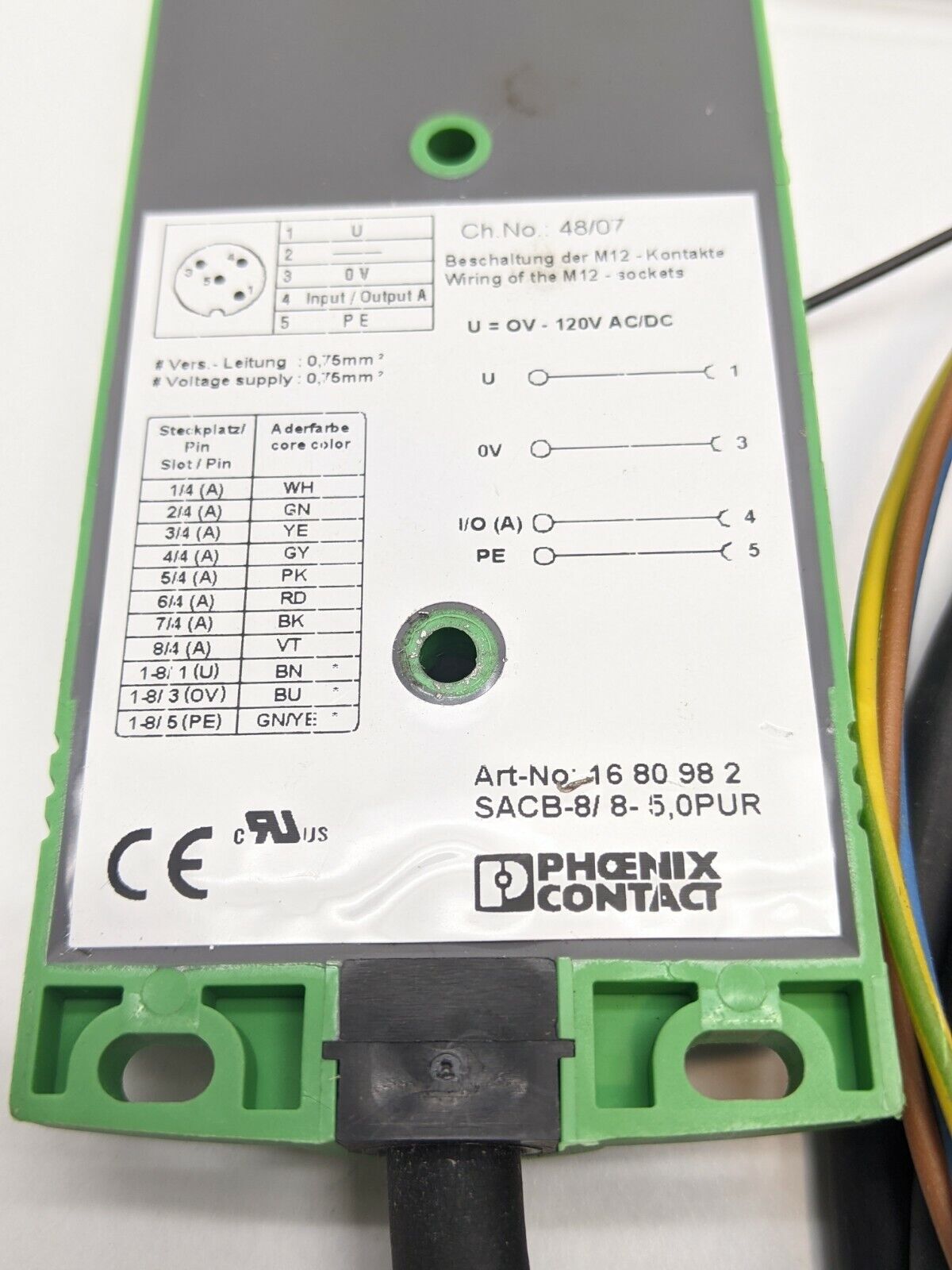 Phoenix Contact SACB-8/ 8- 5,0PUR Sensor / Actuator Box 1680982 - Maverick Industrial Sales