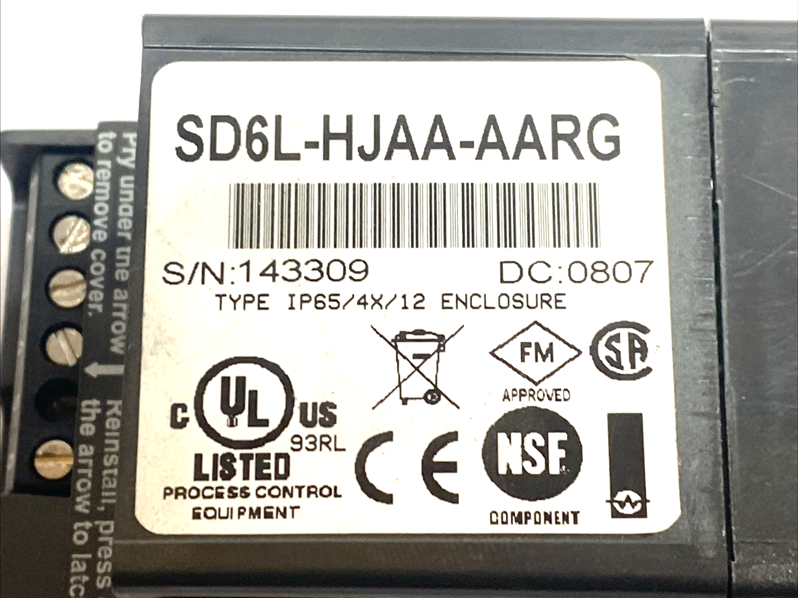 SD6L-HJAA-AARG | Watlow Series SD Limit Controller 1/16 DIN MISSING SCREW - Used - Maverick Industrial Sales