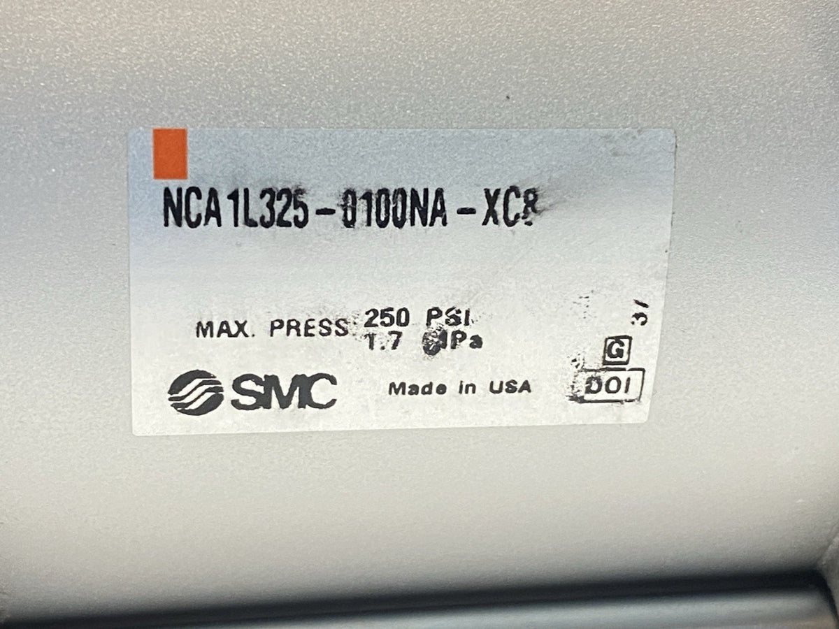 NCA1L325-0100NA-XC8 | SMC Pneumatic Tie Rod Cylinder 3.25" Bore 1" Stroke - New – Open box - Maverick Industrial Sales