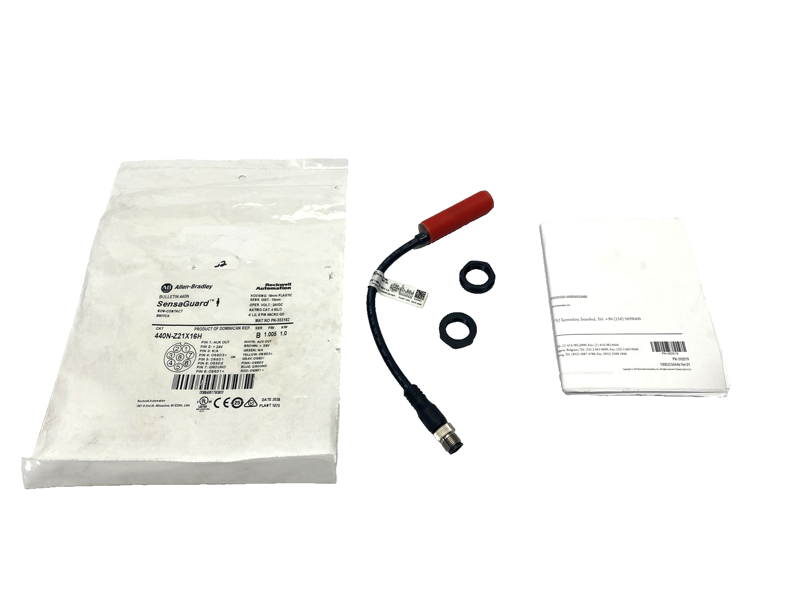 Allen Bradley 440N-Z21X16H Ser. B SensaGuard Non-Contact Switch, M18 Body - Maverick Industrial Sales