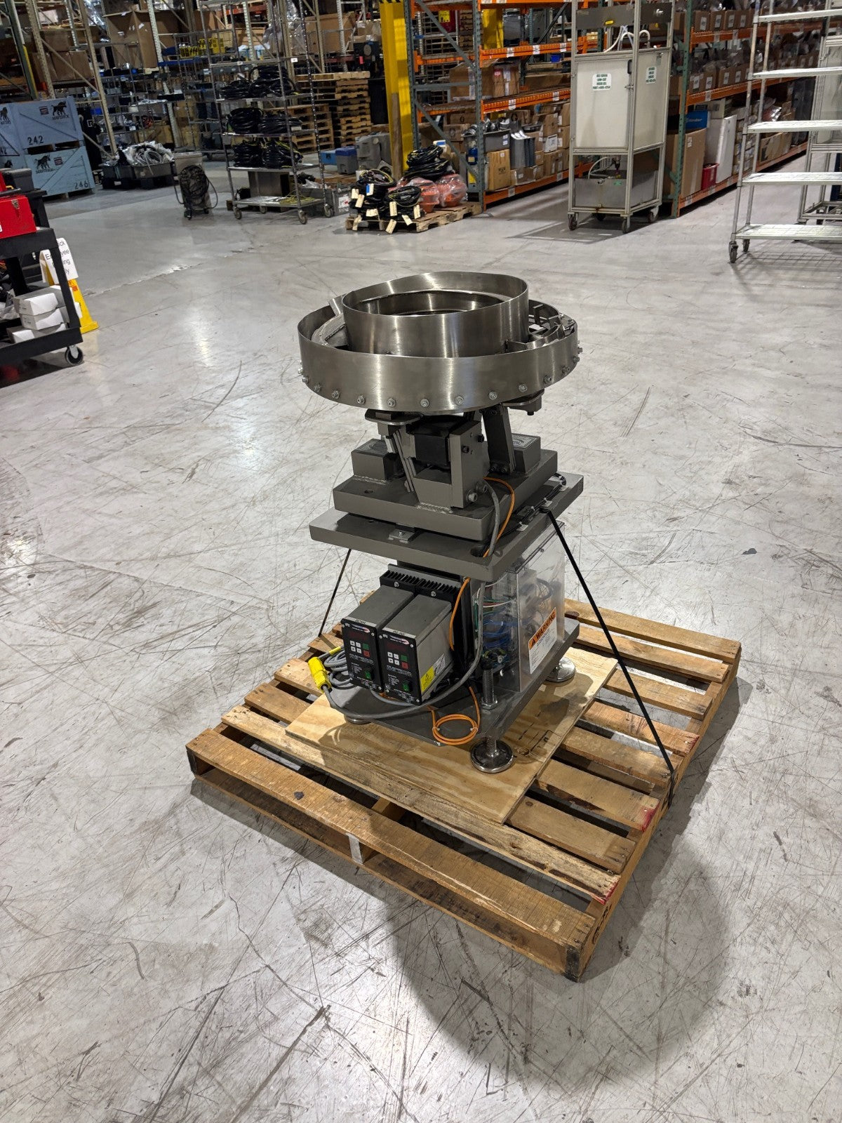 22206 | Fortville Custom Vibratory Bowl Feeder, , (2) REOVIB MFS 268 Controls, 24" - Used - Maverick Industrial Sales