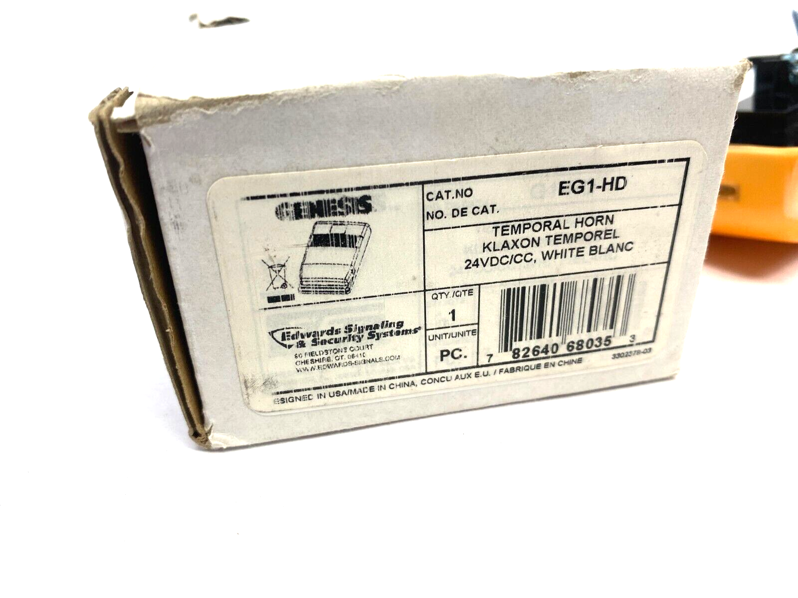 Edwards Signaling EG1-HD Genesis Klaxon Temporal Horn Module White 24VDC/CC - Maverick Industrial Sales
