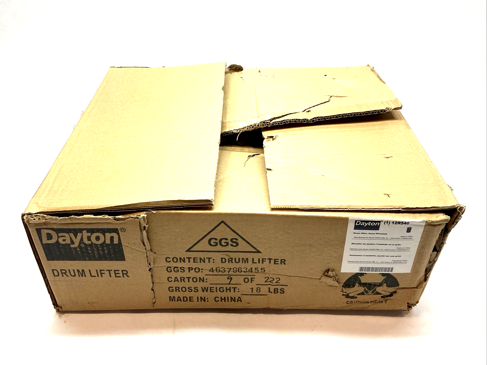 12R540 | Dayton Hoist 3-Point Drum Lifter - New – Open box - Maverick Industrial Sales