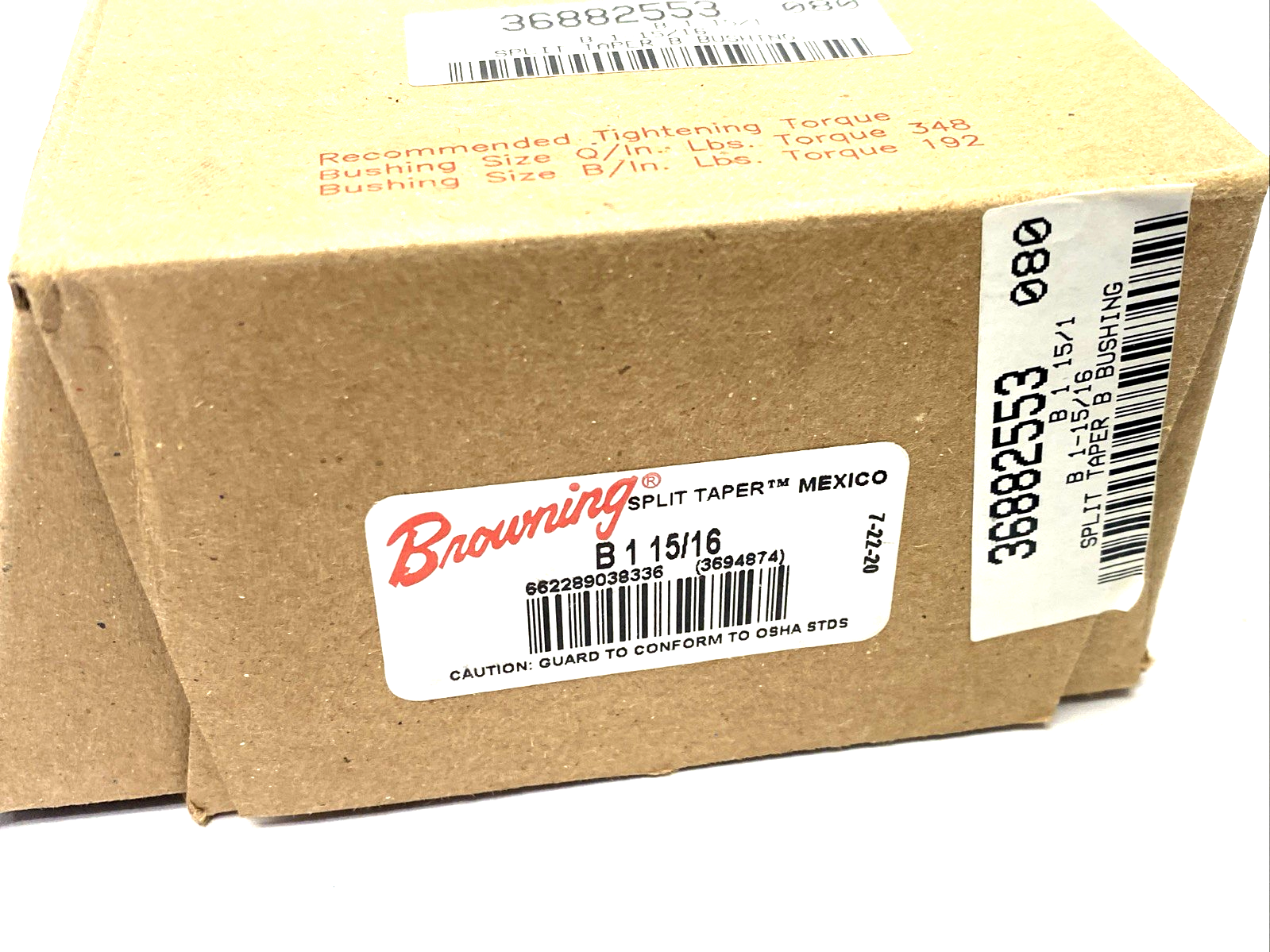 B 1 15/16 | Browning Split Taper Bushing 1-15/16" Bore 3.6875" Flange O.D. - New – Open box - Maverick Industrial Sales