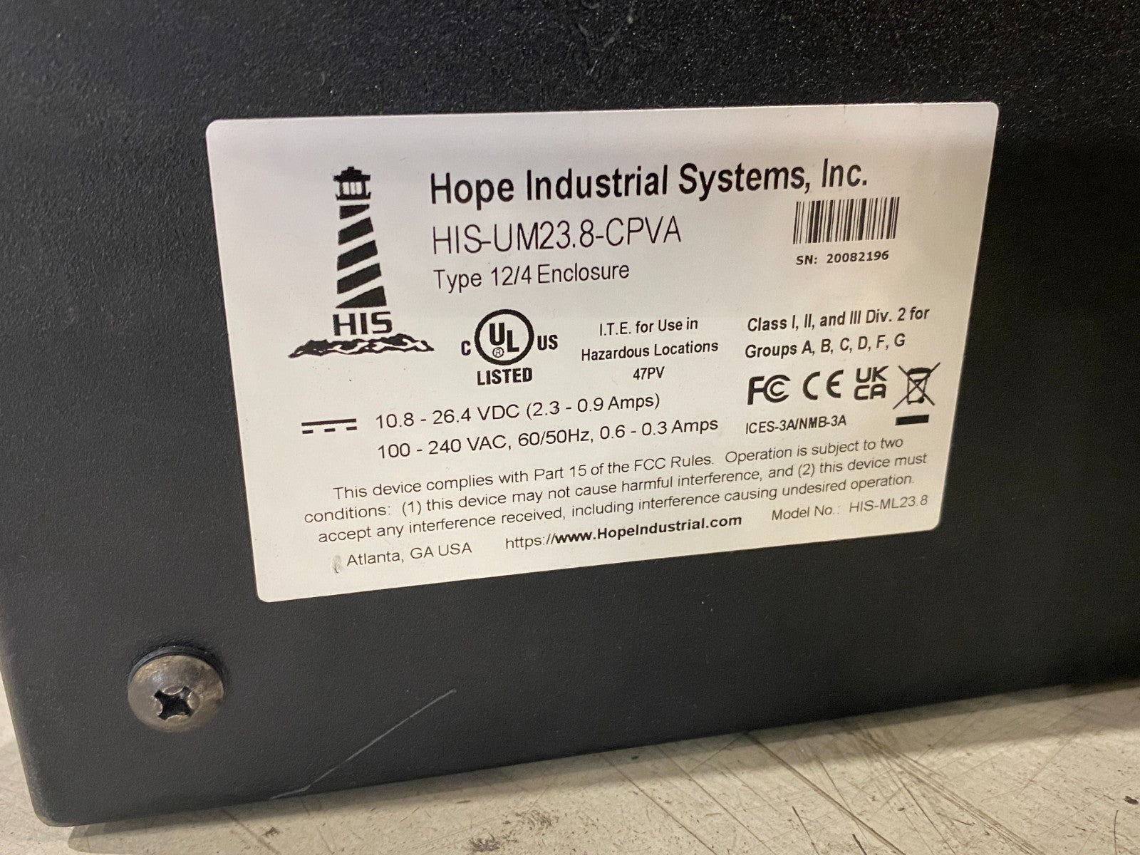 Hope Industrial HIS-UM23.8-CPVA Universal Mount Touchscreen Monitor 23.8" Screen - Maverick Industrial Sales