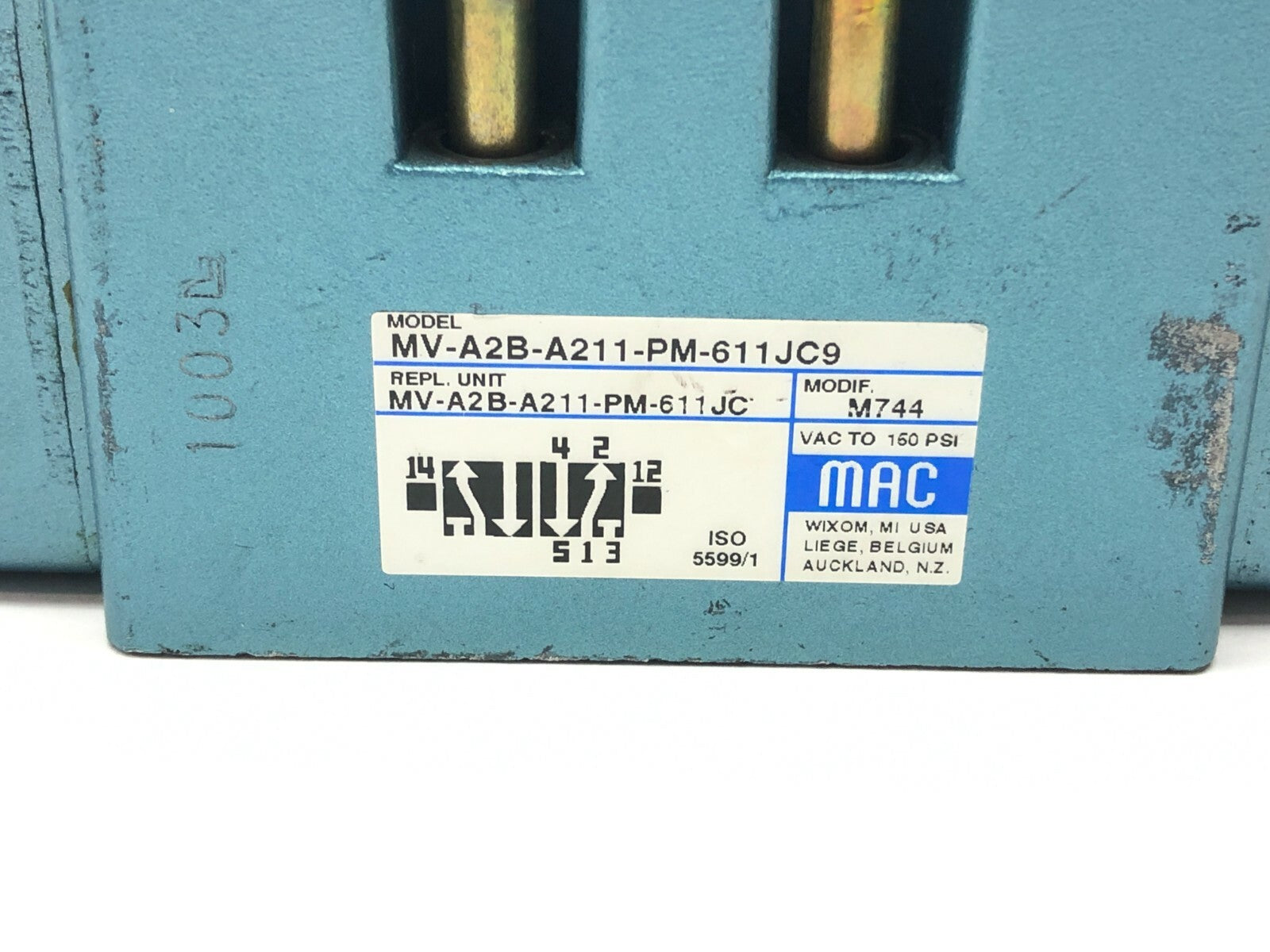 Solenoid Pilot Operated Valve | MAC Valves MV-A2B-A211-PM-611JC9 w/ Solenoids - Used - Maverick Industrial Sales