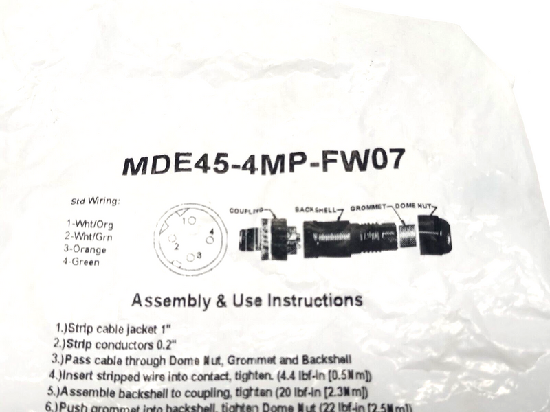 Mencom MDE45-4MP-FW07 Field Wireable Connector M12 4-Pin Male D-Coded - Maverick Industrial Sales