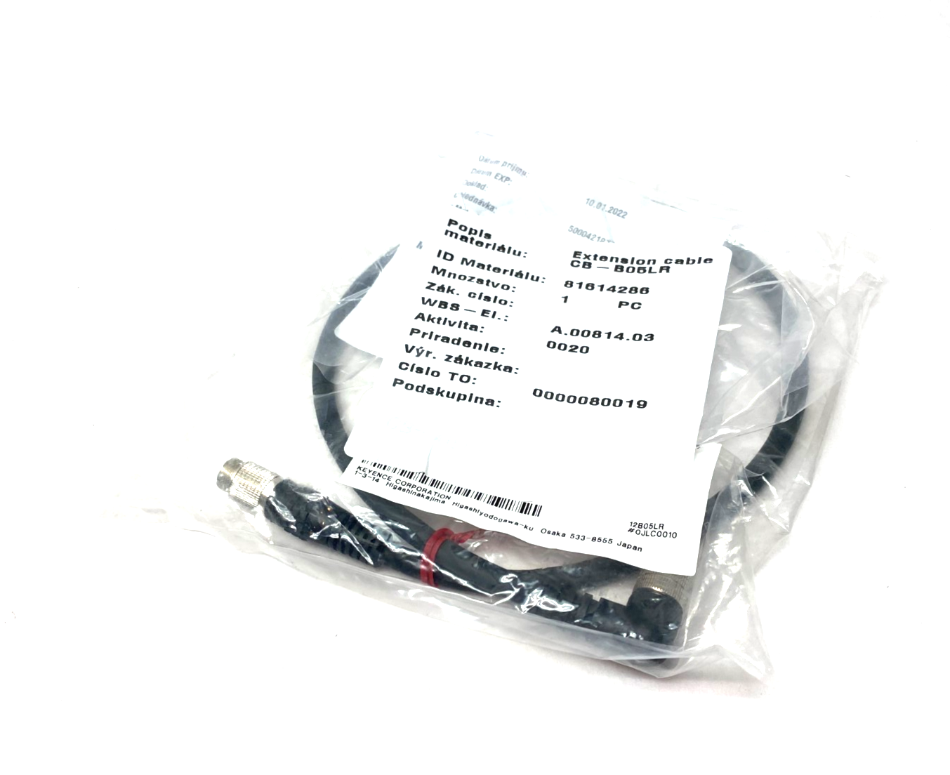 Keyence CB-B05LR Extension Cable L-Shaped 0.5m Length - Maverick Industrial Sales