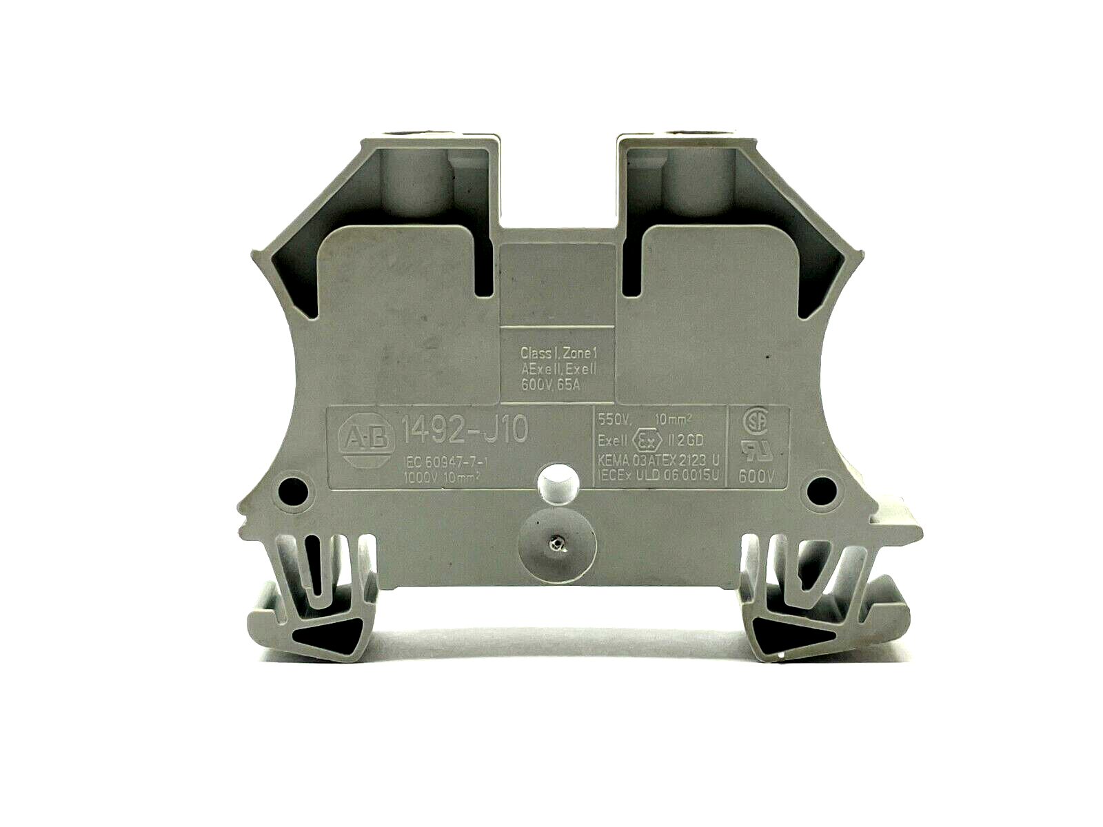 Allen Bradley 1492-J10 Terminal Blocks 65A 600VAC/DC Gray 10mm LOT OF 6 - Maverick Industrial Sales