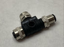 Escha 6030664 T-Connector M12 2x Female 1x Male 5-Pin - Maverick Industrial Sales