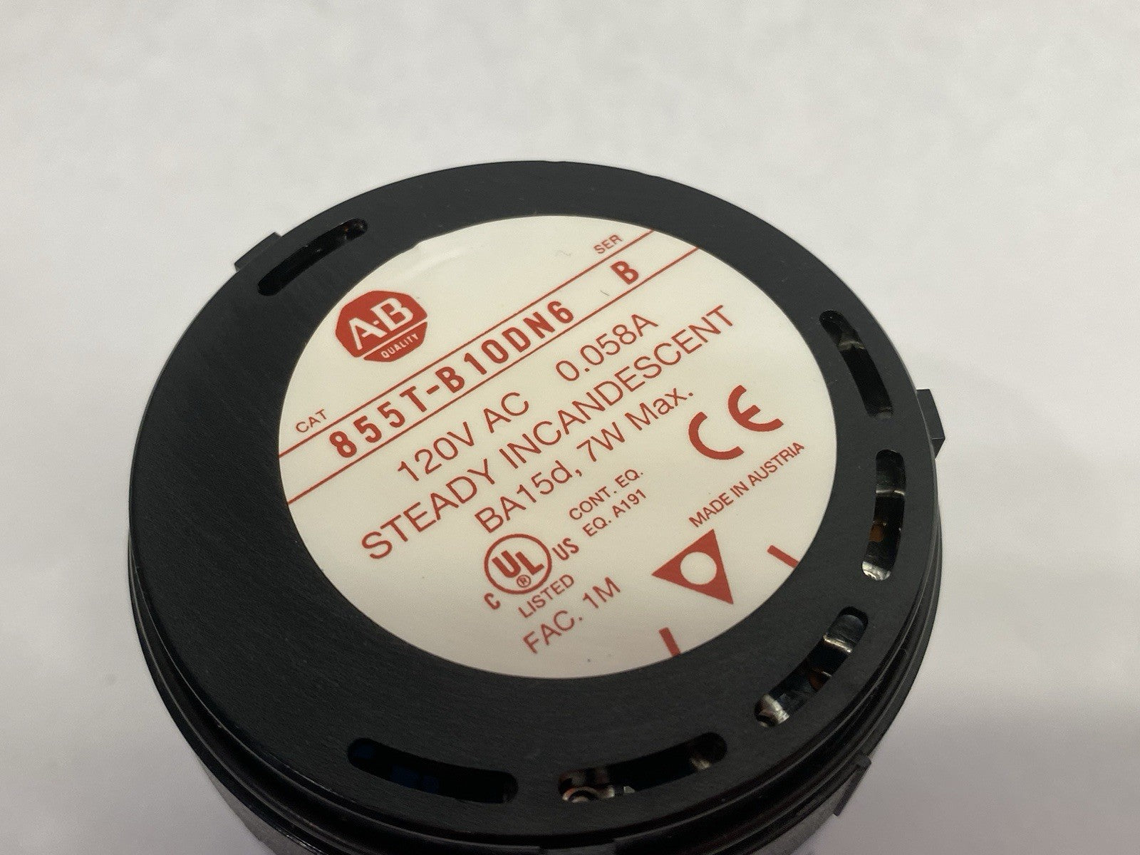 855T-B10DN6 | Allen Bradley Ser. B Steady Incandescent Stack Light Blue 120VAC - Used - Maverick Industrial Sales