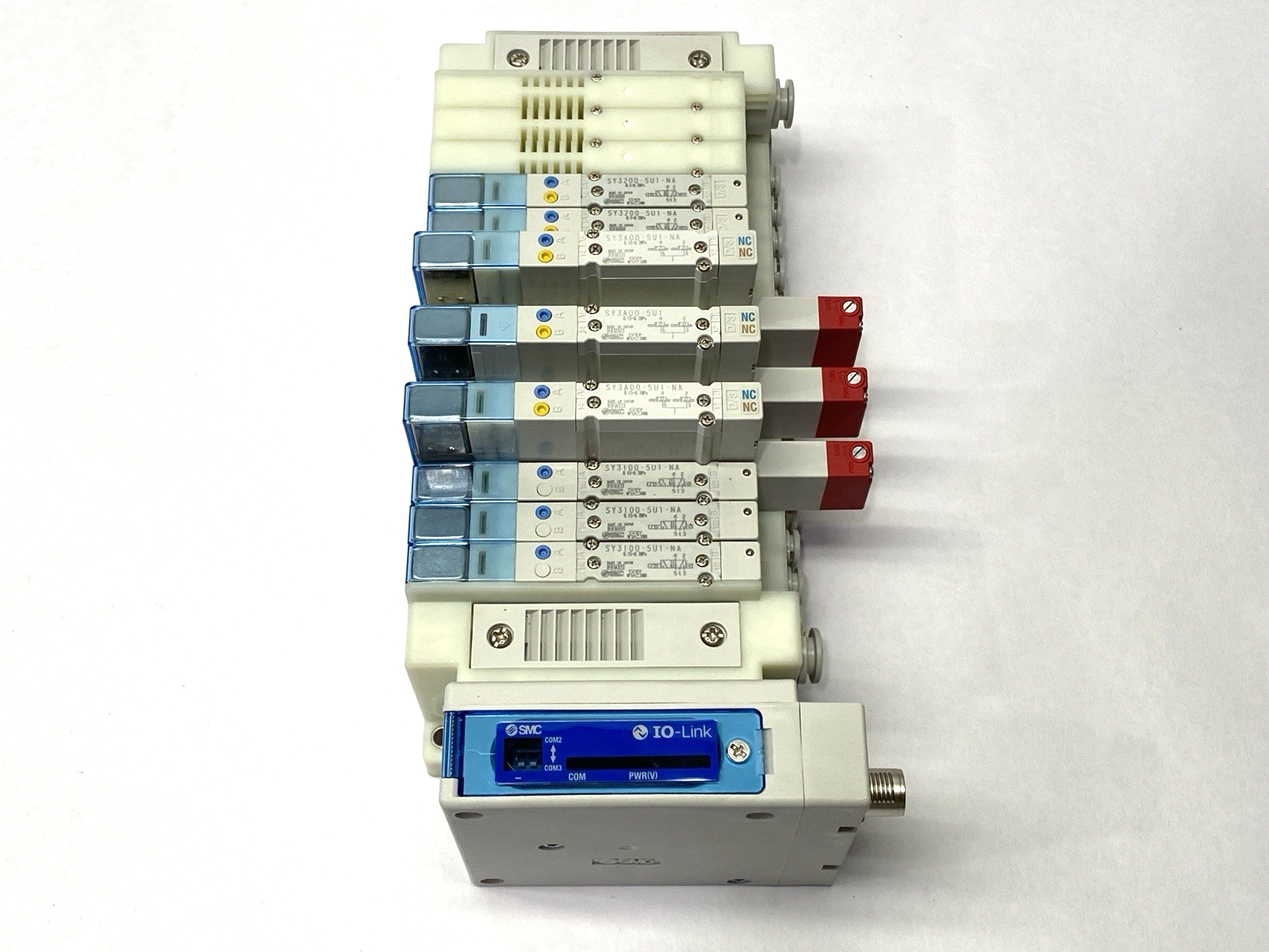 SMC SS5Y3-60-14B Pneumatic Manifold Assembly w/ EX260-SIL1 IO-Link M12 Connector - Maverick Industrial Sales