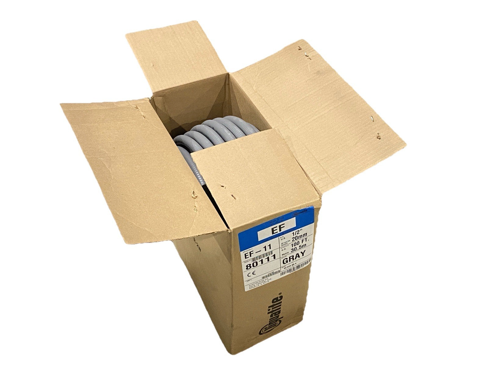 EF-11-GRY-1/2"-100FT | Liquatite Liquid Tight Flexible Metal Conduit 1/2" 100ft - New – Open box - Maverick Industrial Sales