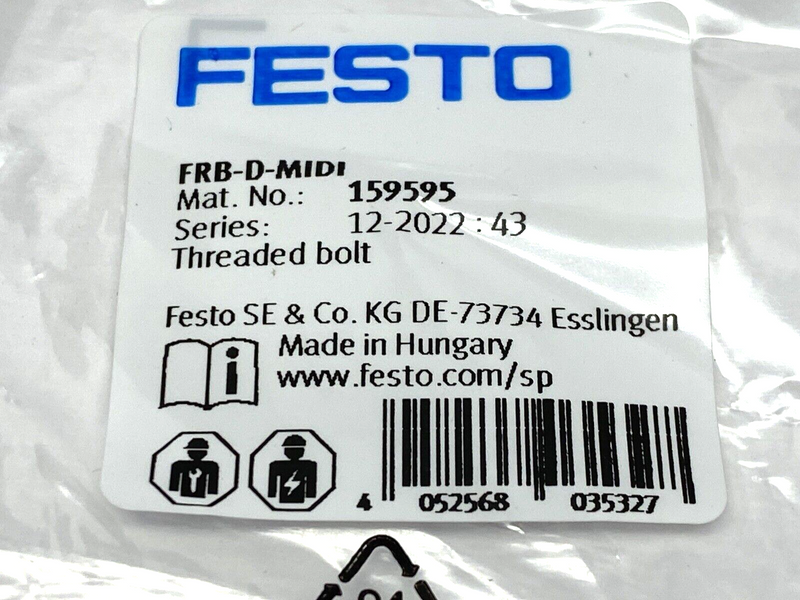 Festo FRB-D-MIDI Threaded Bolt PACK OF 2 - Maverick Industrial Sales