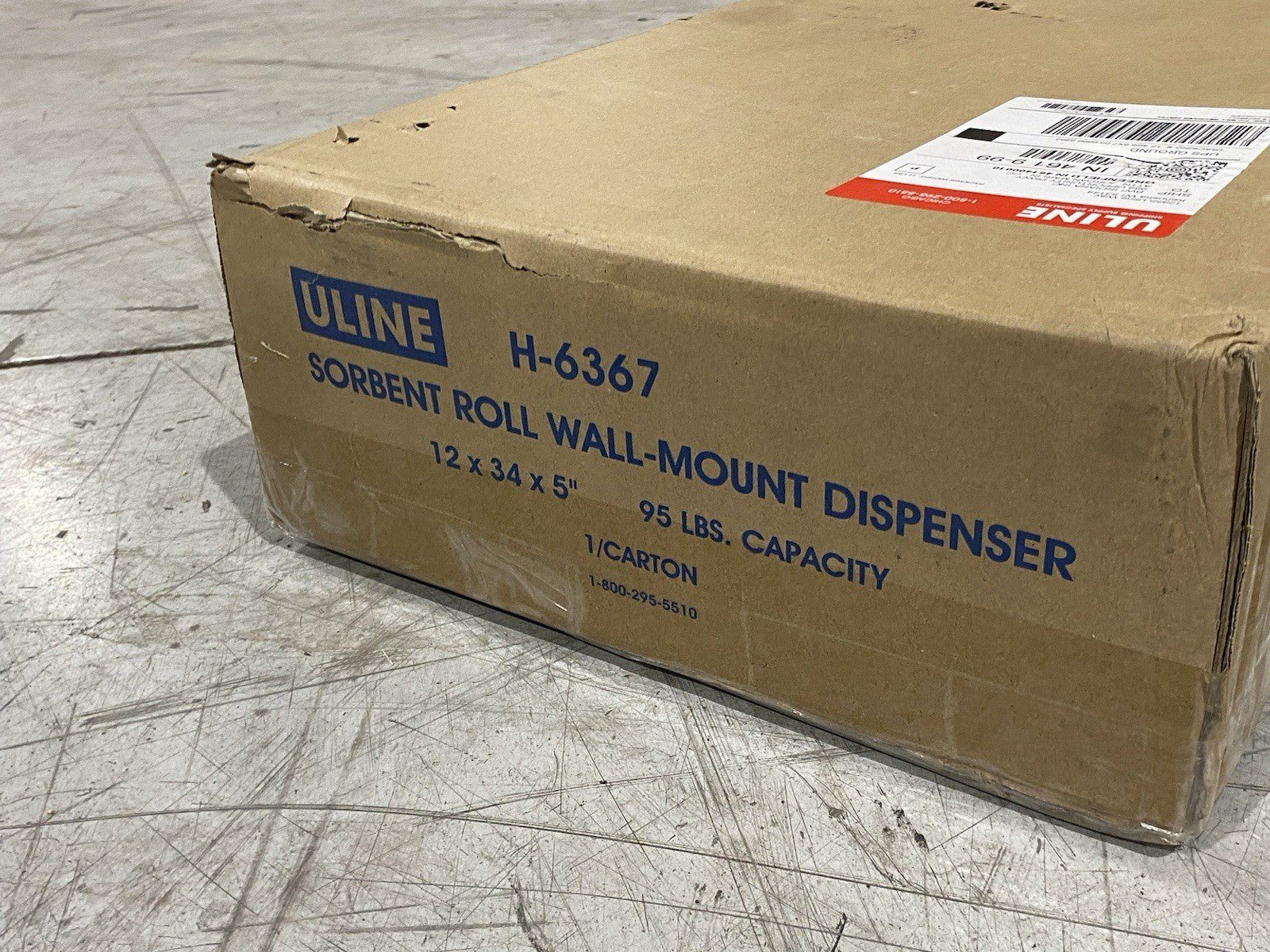 H-6367 | Uline Wall Mount Sorbent Roll Dispenser - New - Maverick Industrial Sales