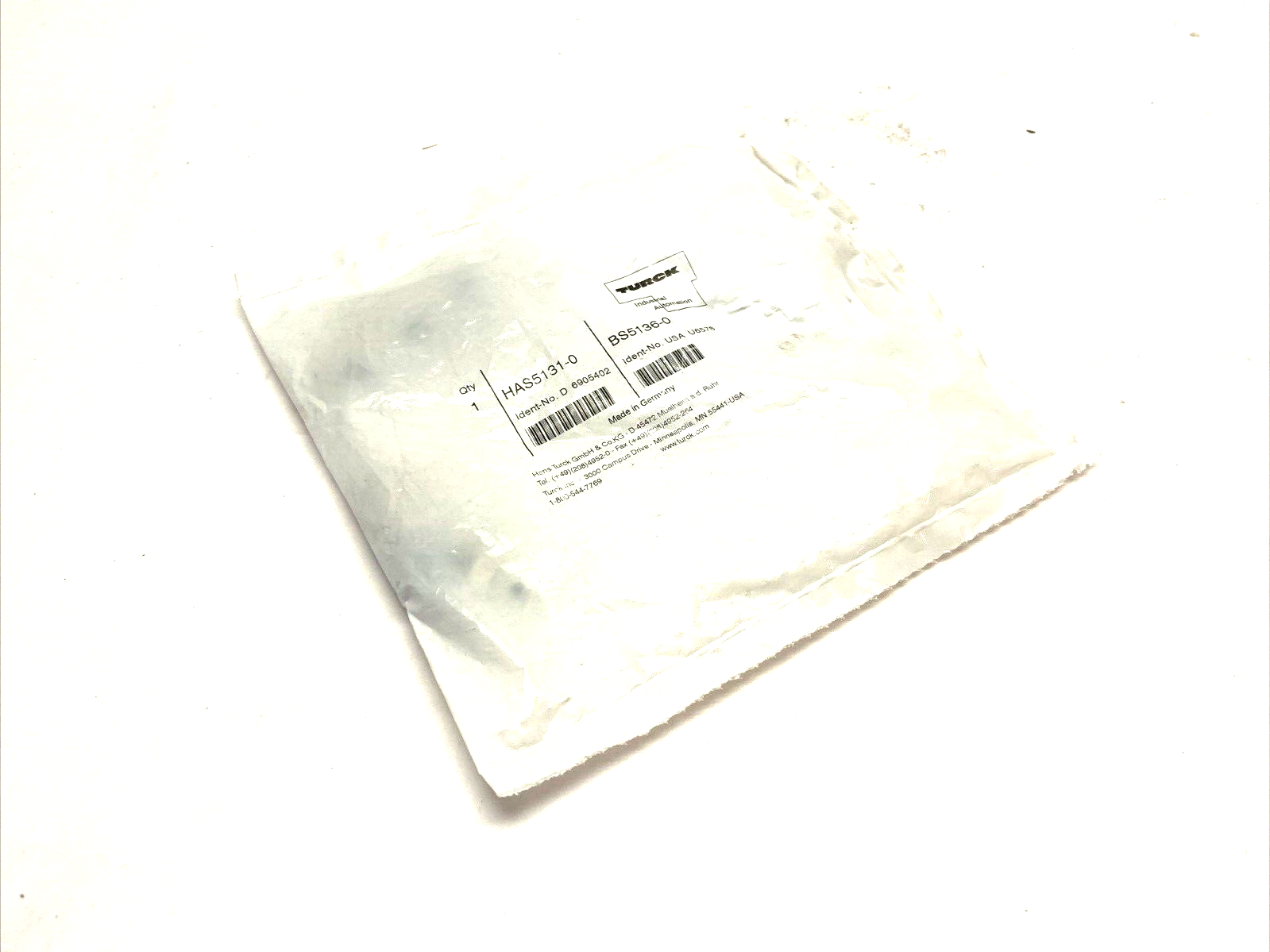 Turck HAS5131-0 Field Wireable Connector BS5136-0 Ident-No. U6578, 6905402 - Maverick Industrial Sales