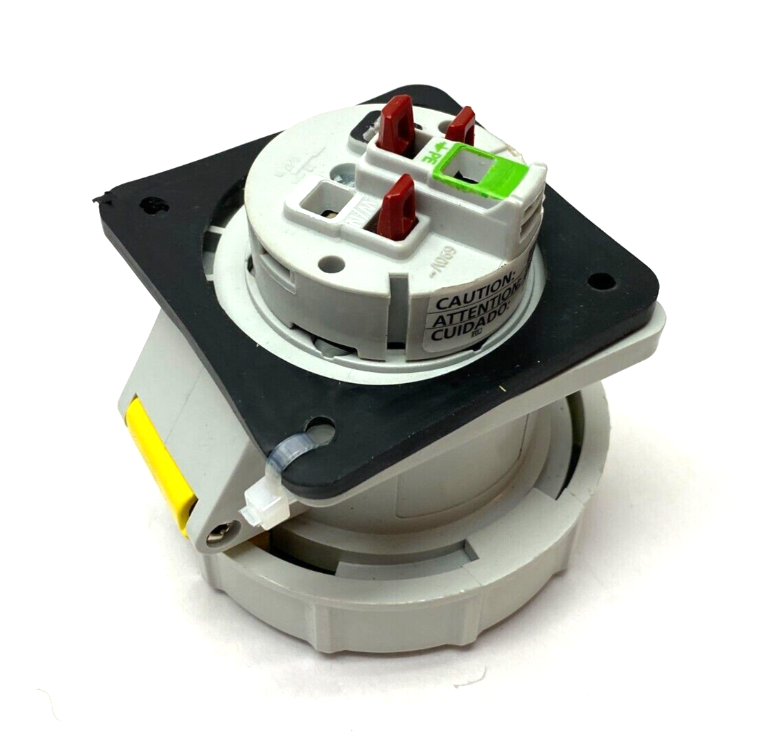 Hubbell C330R4WA Heavy Duty Female Pin & Sleeve Receptacle 2-Pole 3-Wire YELLOW - Maverick Industrial Sales