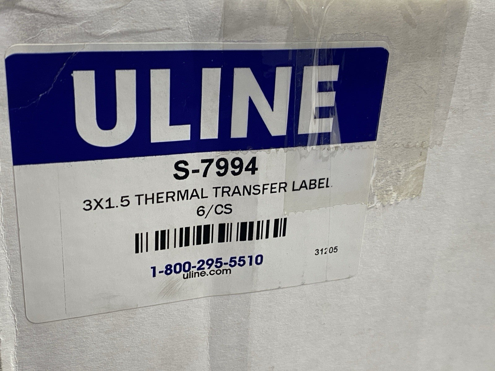 ULINE S-7994 Industrial Thermal Transfer Labels 3 x 1 1⁄2" 6 Rolls - Maverick Industrial Sales