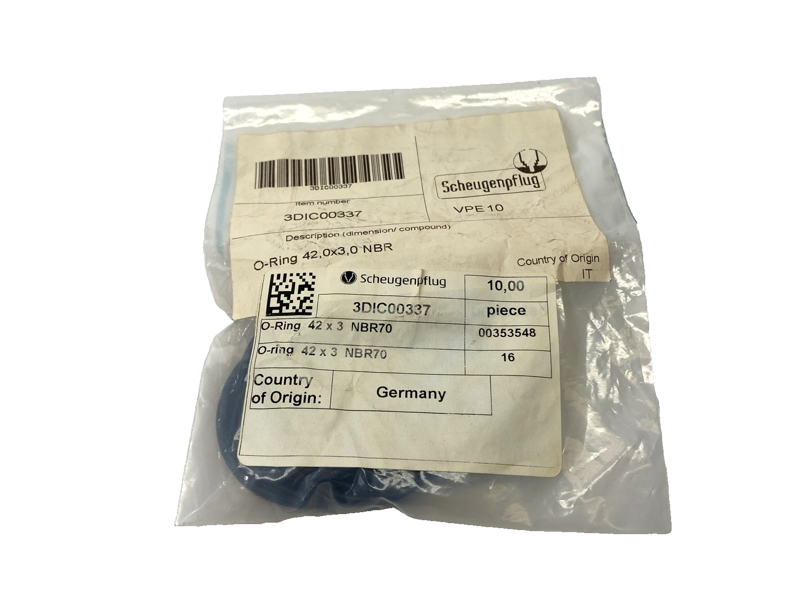 Scheugenpflug 3DIC00337 O-Ring 42.0 X 3.0 NBR LOT OF 17 - Maverick Industrial Sales