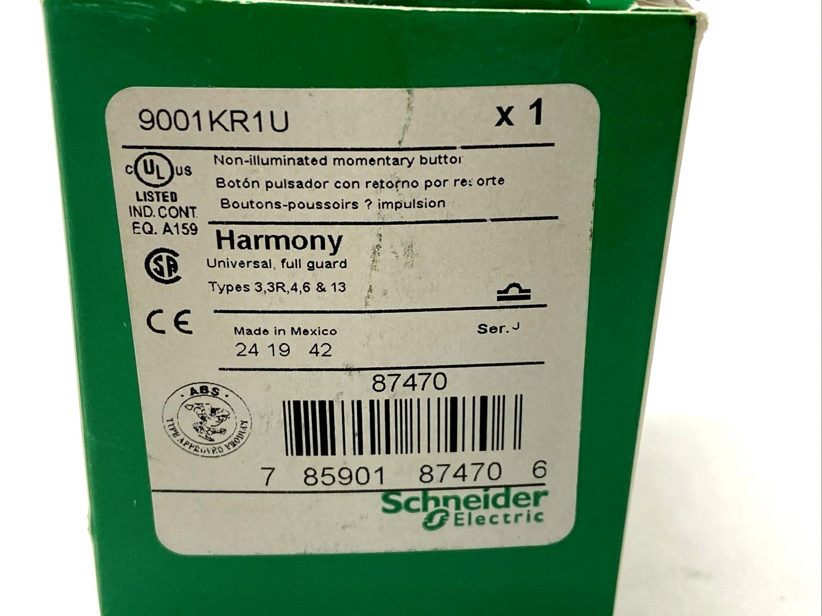 Schneider Electric 9001KR1U PushButton Type K 30mm - Maverick Industrial Sales