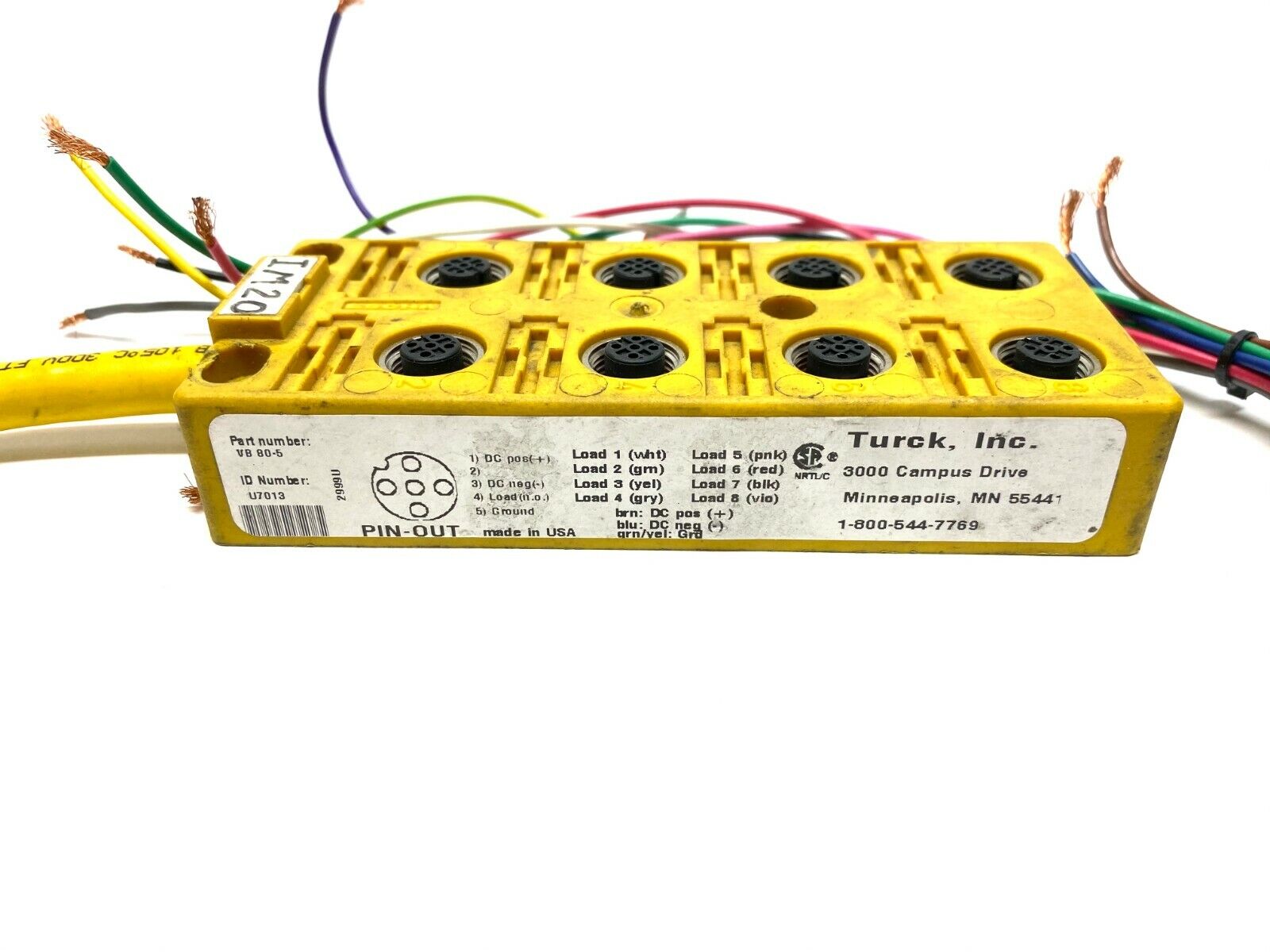 Turck VB 80-5 Eurofast 8-Port Junction Box U7013 - Maverick Industrial Sales