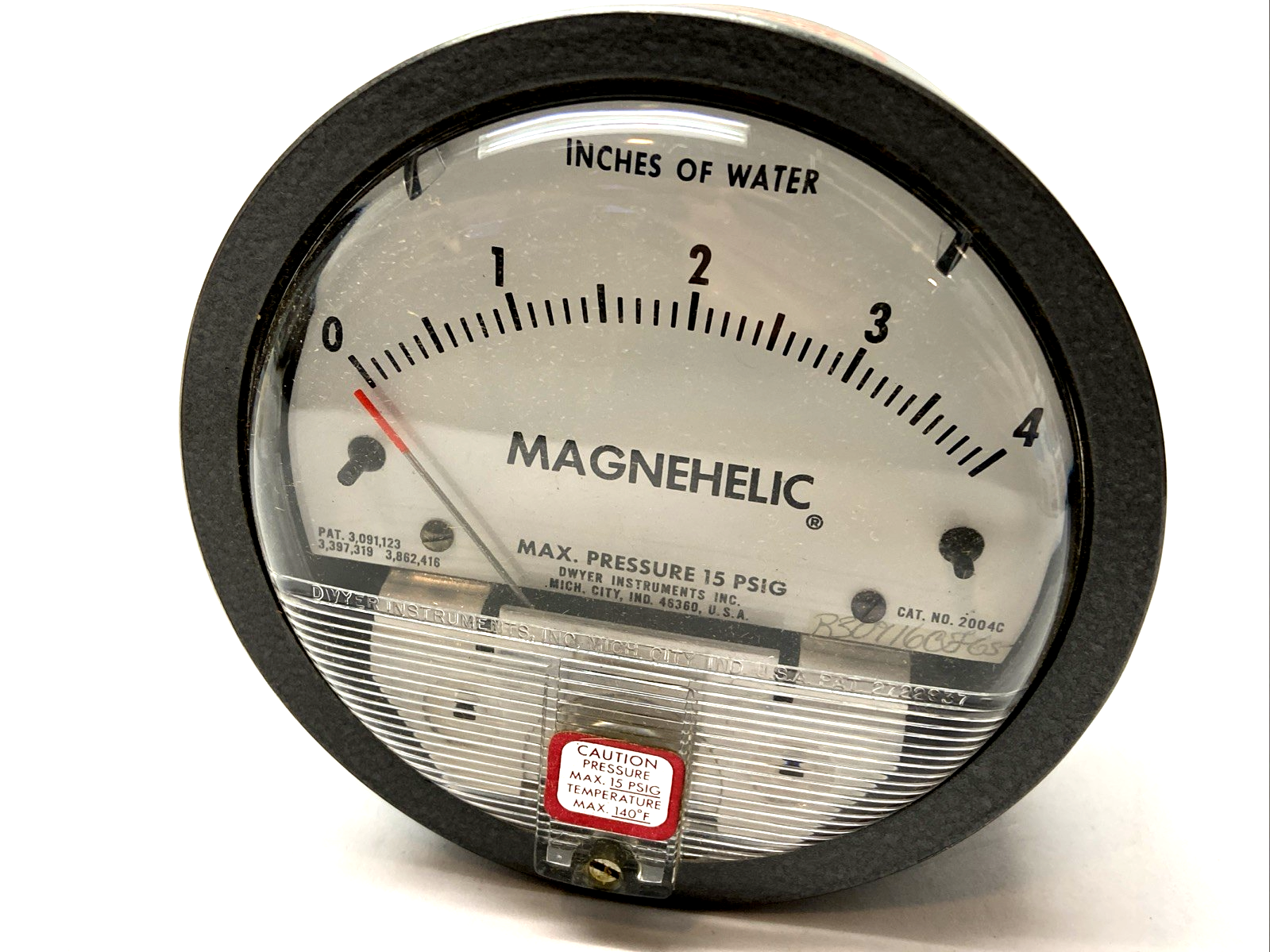 Dwyer Instruments 2004C Magnehelic Pressure Gauge 15psig 0-4" w.c. - Maverick Industrial Sales