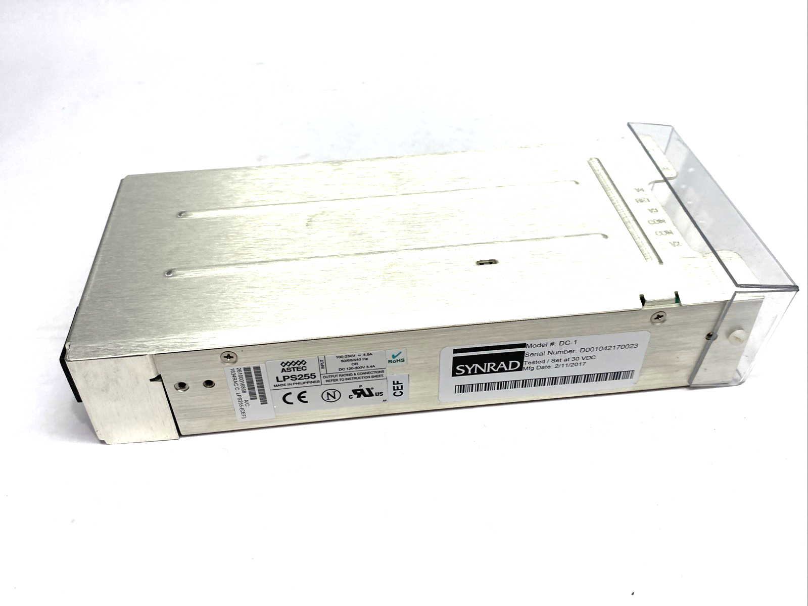 LPS255 | Astec Synrad DC-1 Power Supply Unit 100-250V~4.5A or 120-300VDC 3.4A - Used - Maverick Industrial Sales