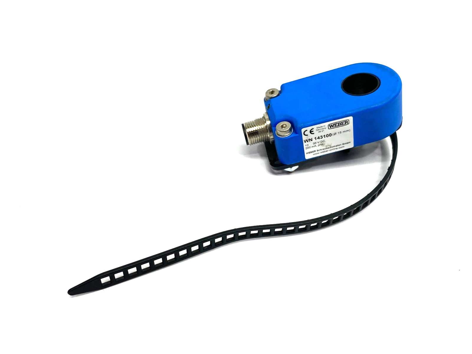 Weber WN 143100 Inductive Ring Sensor 15mm Dia. 10-35VDC PNP 200mA - Maverick Industrial Sales