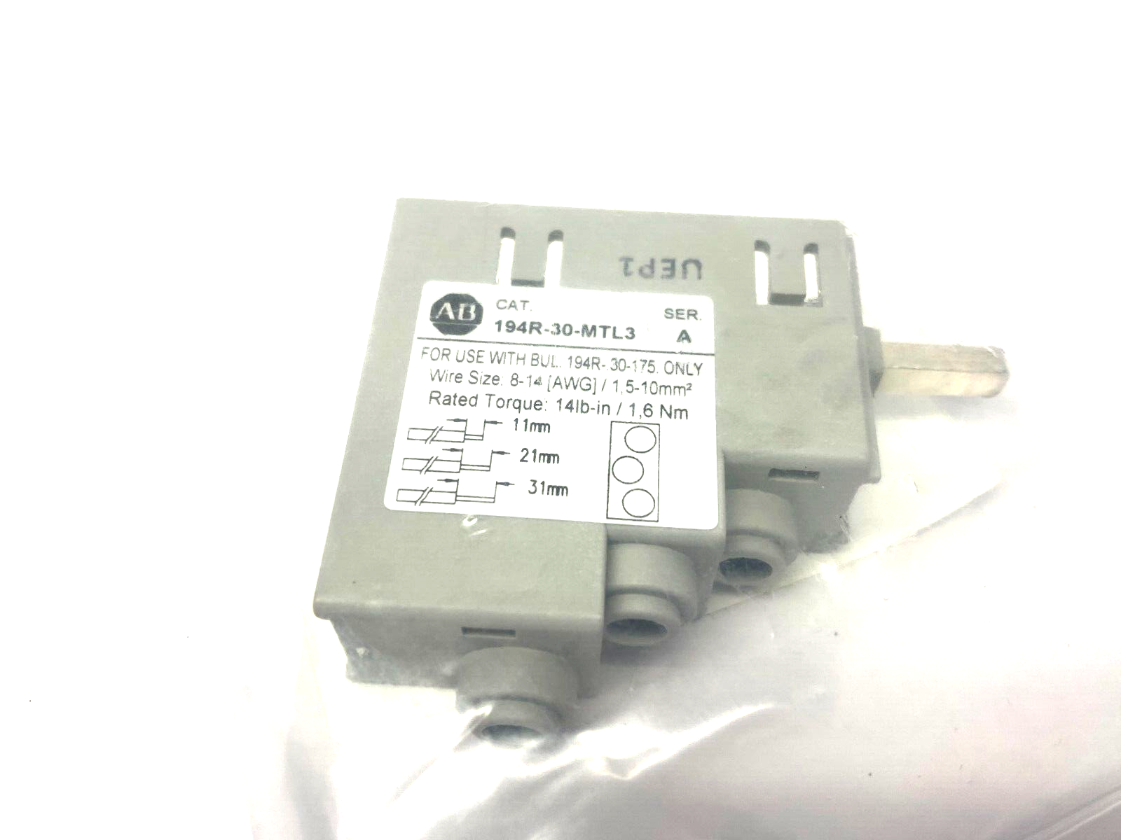 194R-30-MTL3 | Allen Bradley Ser. A Multi-Tap Lug 3/6 Wire 30A - New - Maverick Industrial Sales