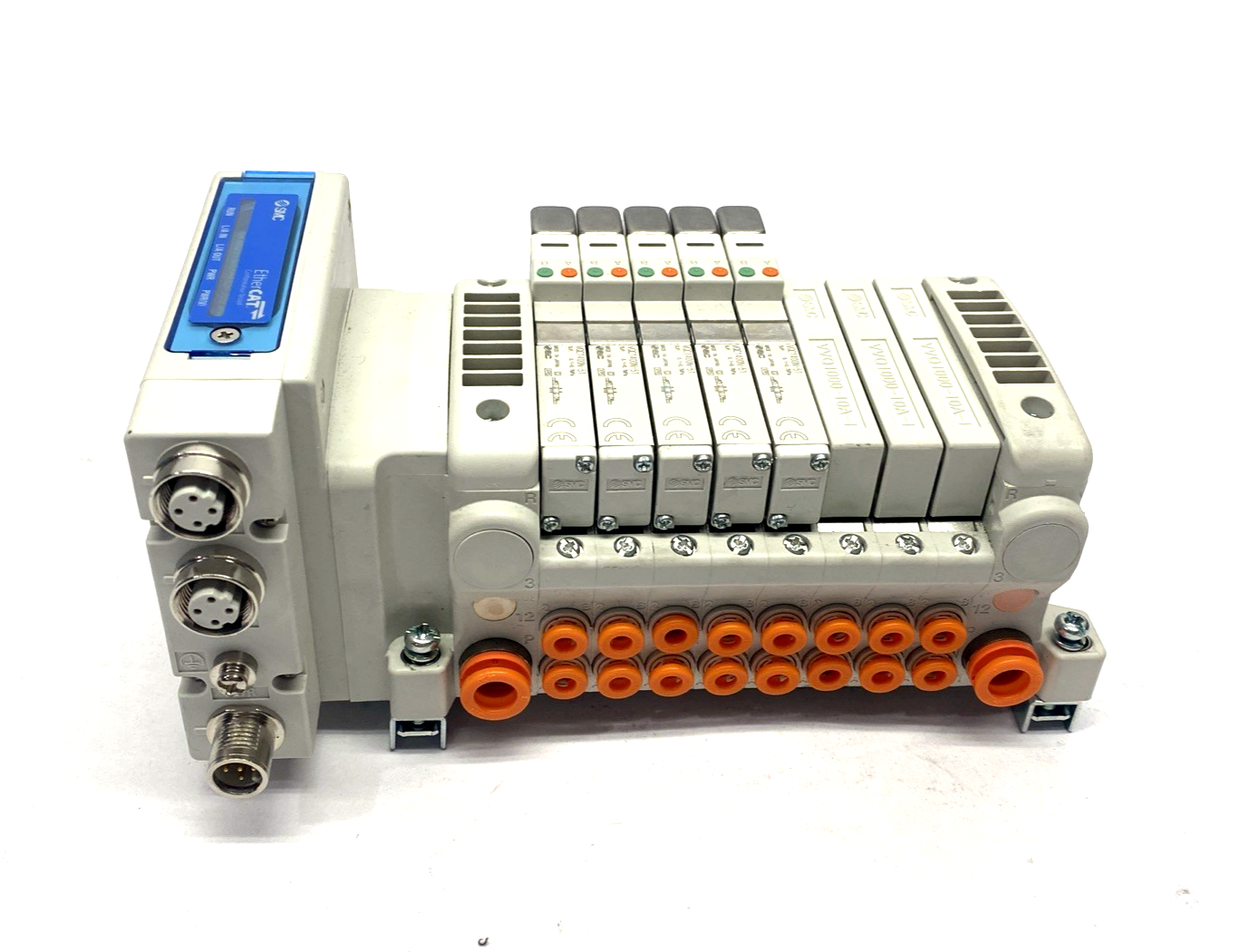 SMC VV5QC11-08N7SEBN-D0S Solenoid Valve Manifold 5-Valves, 8-Station VQC1400N-51 - Maverick Industrial Sales