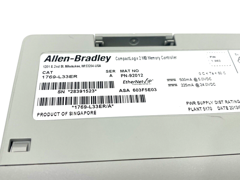 Allen Bradley 1769-L33ER Ser. A CompactLogix 2MB ENet Controller - Maverick Industrial Sales