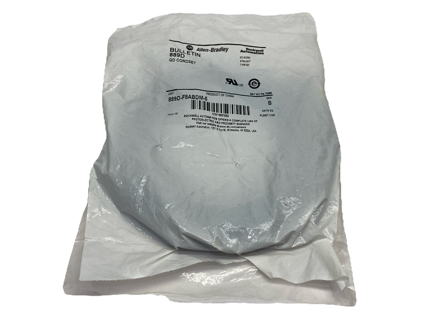 Allen Bradley 889D-F8ABDM-5 Ser B 889 DC Micro Cable 8-Pin 5m - Maverick Industrial Sales