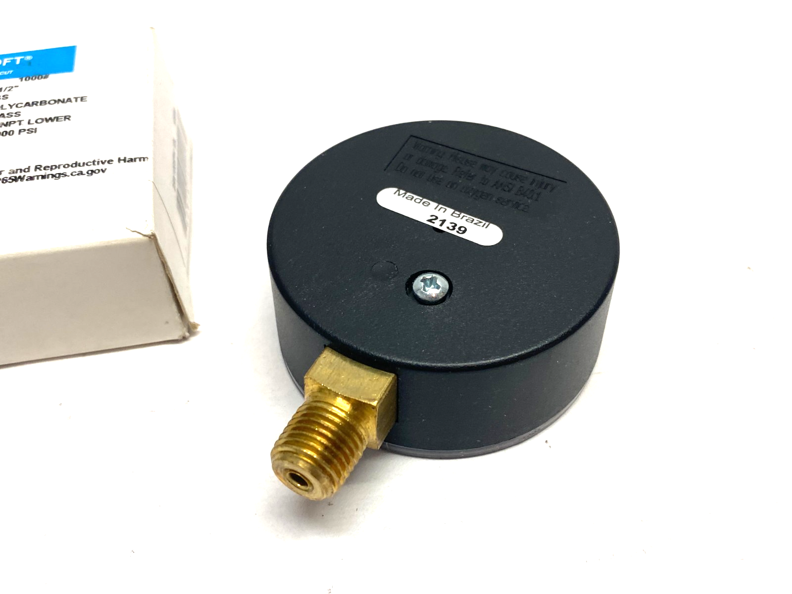 Ashcroft 25W1005PH 02L 1000# Pressure Gauge 2-1/2" Brass 0-1000psi 1/4" NPT - Maverick Industrial Sales